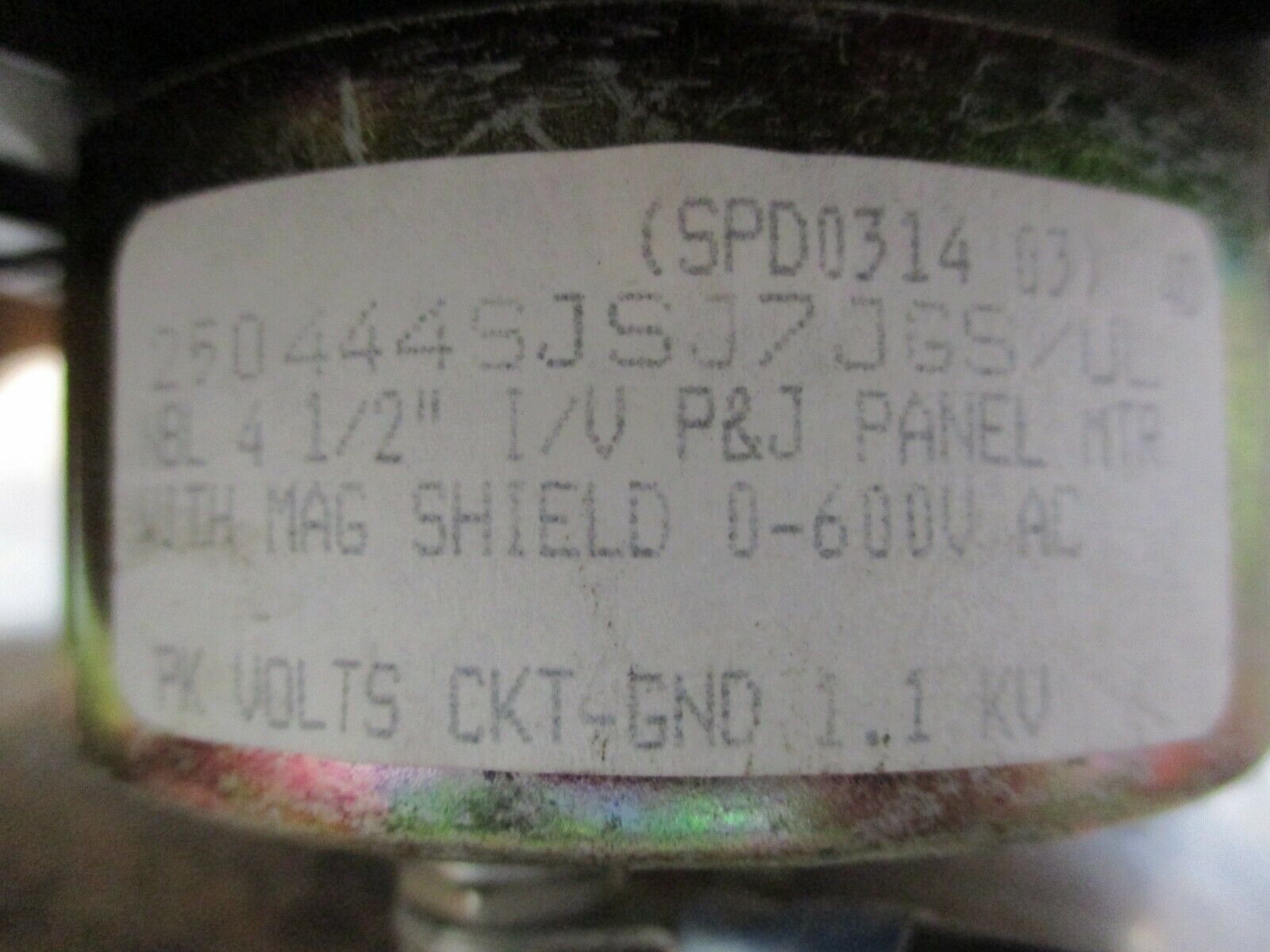 GE AC Voltmeter 250444SJSJ7JGS/UL Range: 0-600V Used