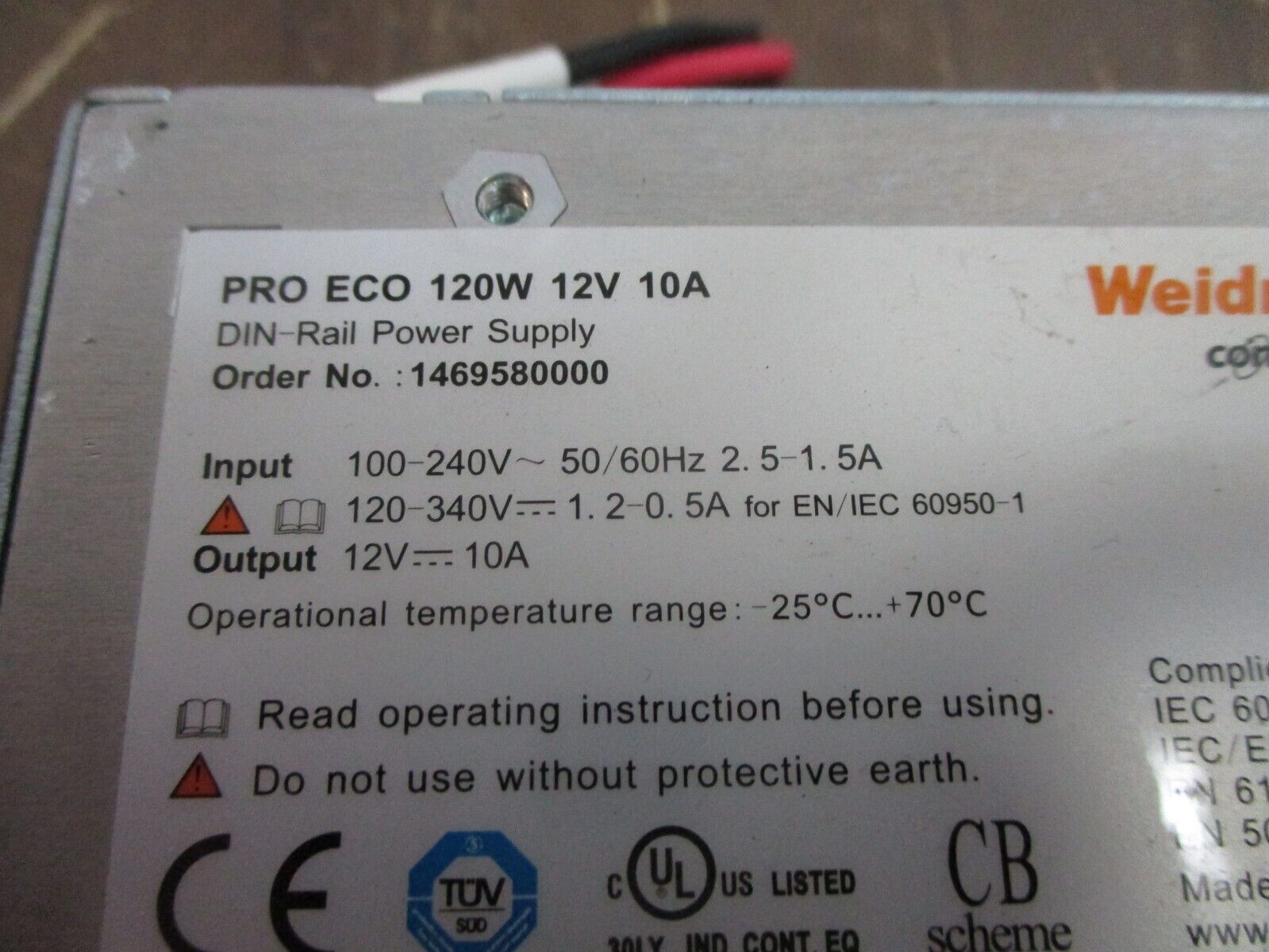 Weidmuller ConnectPower Pro ECO DIN-Rail Power Supply 1469580000 120W Used
