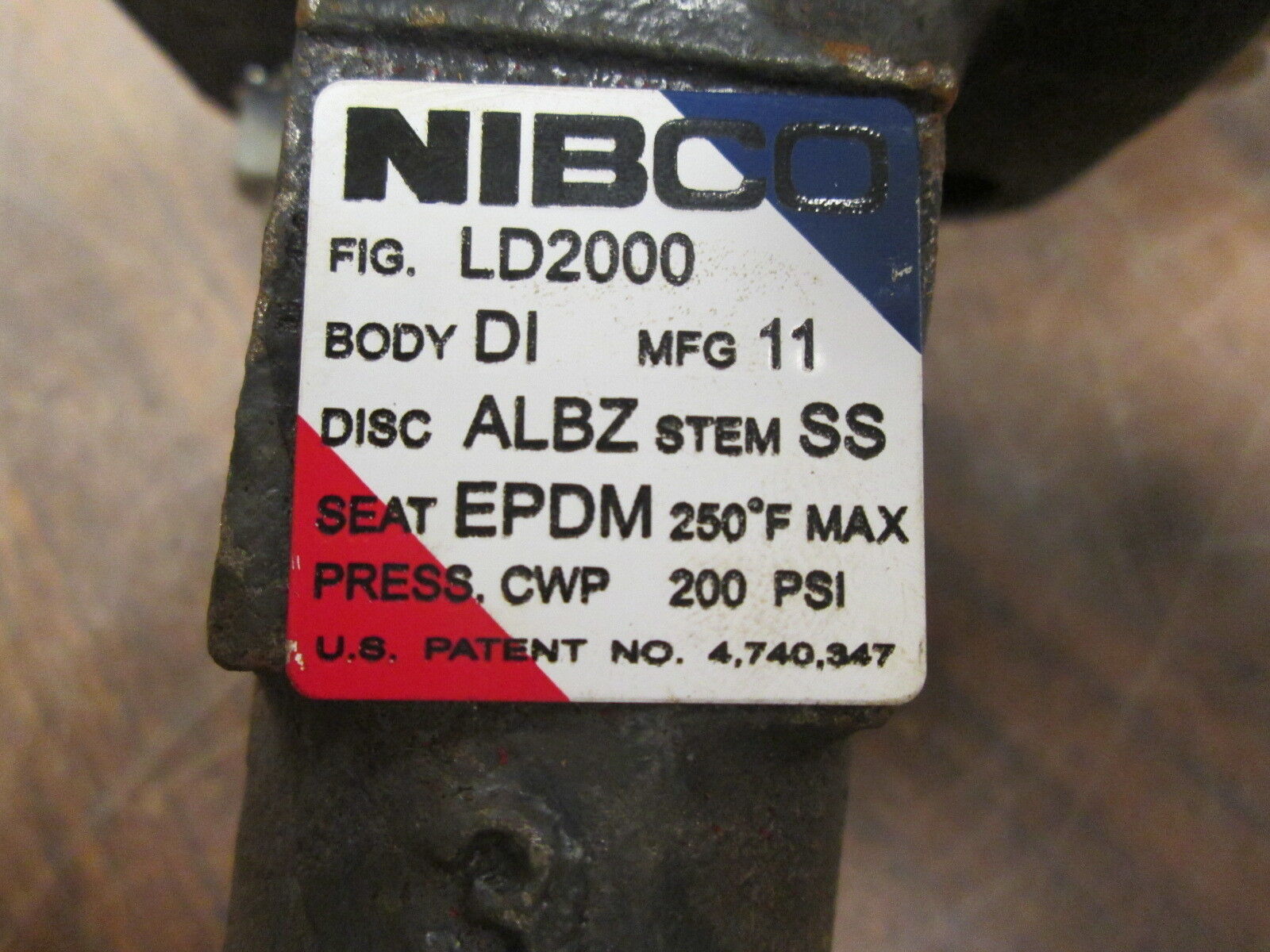 Nibco Butterfly Valve LD2000 3" 200PSI Used