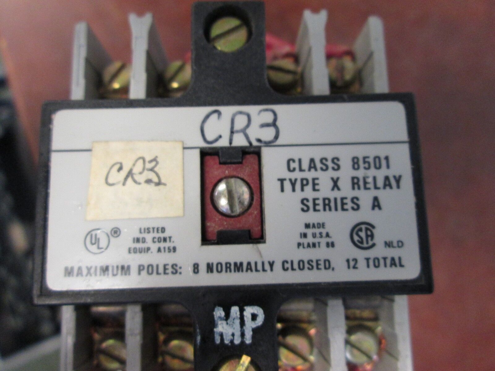 Square D Industrial Control Relay 8501 XO 60 KP 120V Coil Used