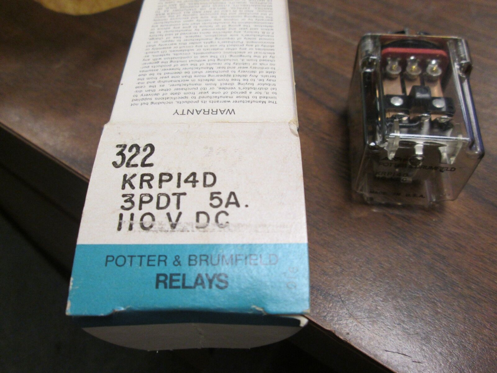 Potter & Brumfield Relay KRP14D 110 VDC 5A 3PDT New Surplus