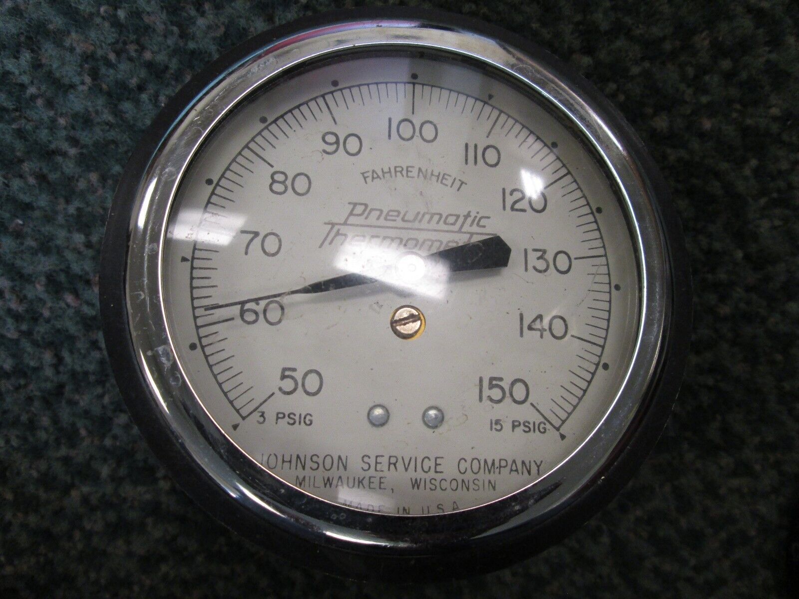 Johnson Controls Pneumatic Thermometer Range -50 to 150F 3-15 PSIG Used