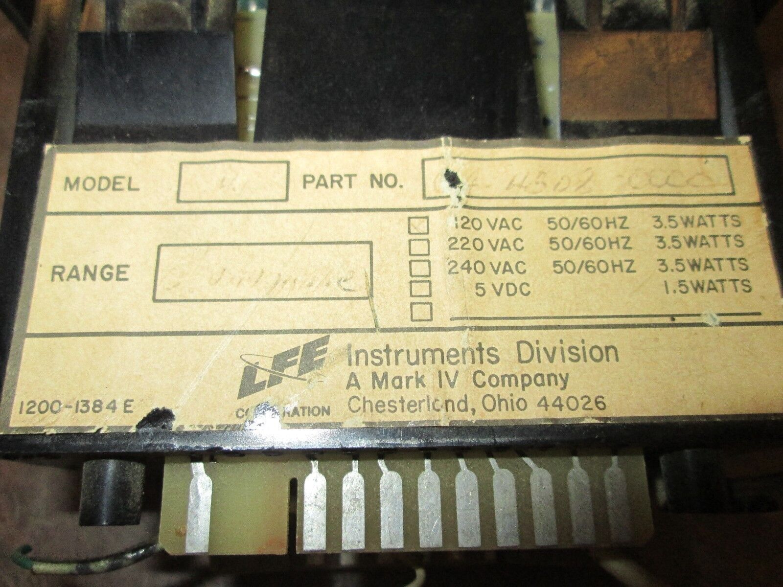 Namco Model 0040 Digital Panel Meter LFE: CA-4308-0000 120V 50/60Hz Used