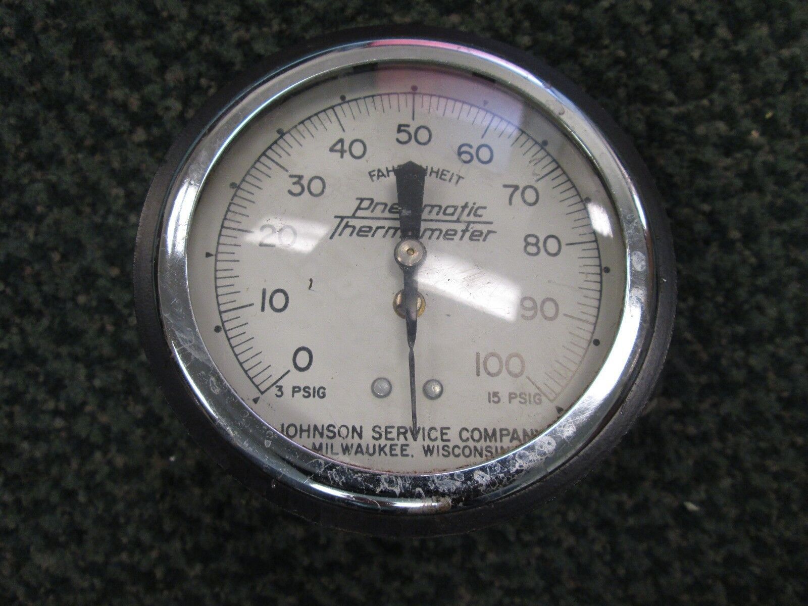 Johnson Service Co Pneumatic Thermometer T5502 21 Range 0-100F 3-15PSIG Used
