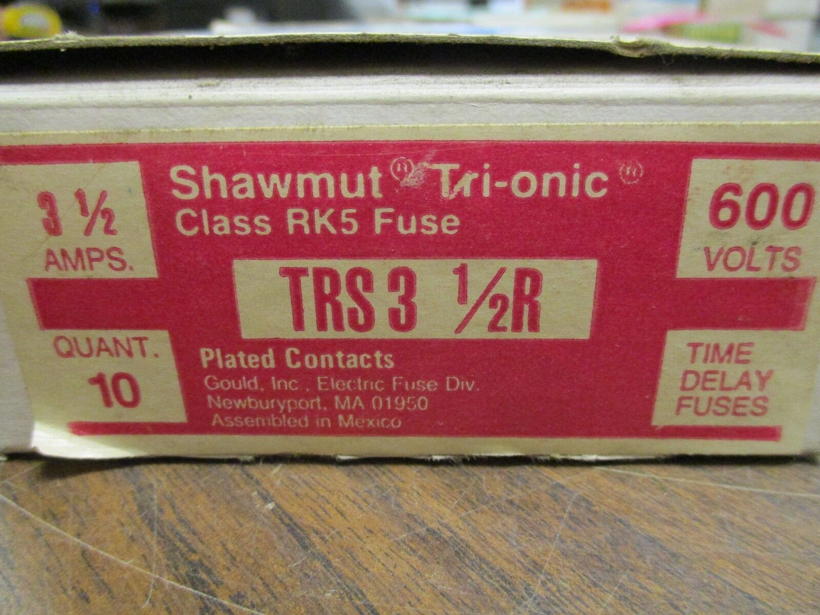 Gould Shawmut Tri-Onic Fuse TRS3½R 600V 3½A *Box of 10* New Surplus