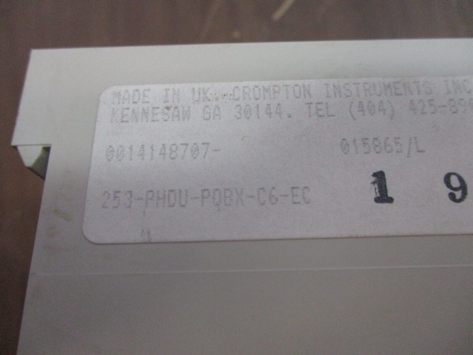 Crompton Protector Relay 253-PHDU-PQBX-C6-EC 120V 60Hz Used