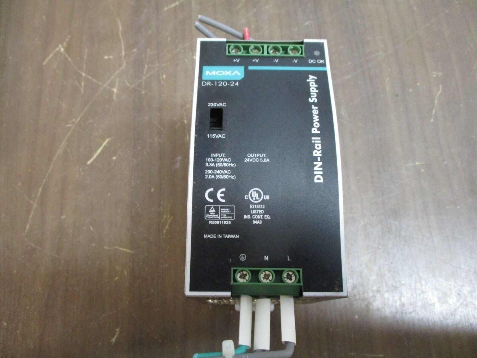 Moxa DIN-Rail Power Supply DR-120-24 Output: 24VDC 5A Used