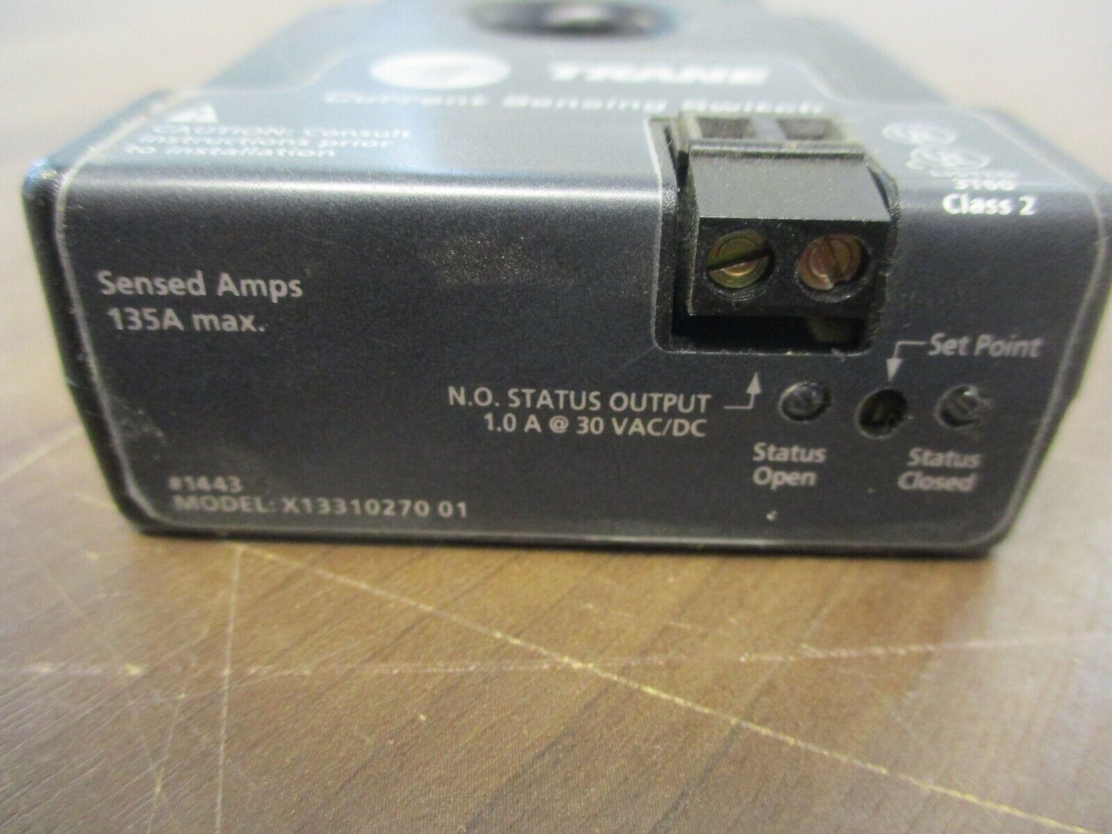 Trane Current Sensing Switch X1331027 01 135A Sensed Output: 1.0A@20VAC/DC Used