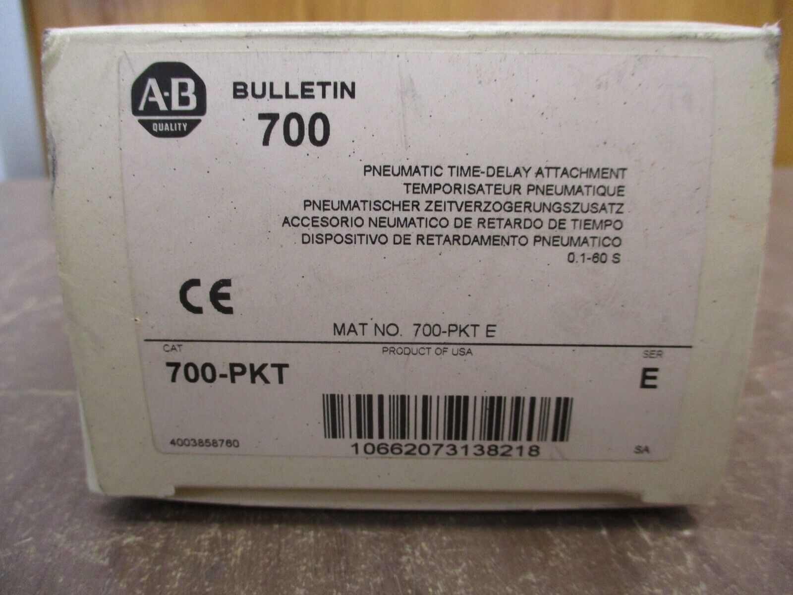 Allen-Bradley Pneumatic Time-Delay Attachment 700-PKT Ser. E New Surplus