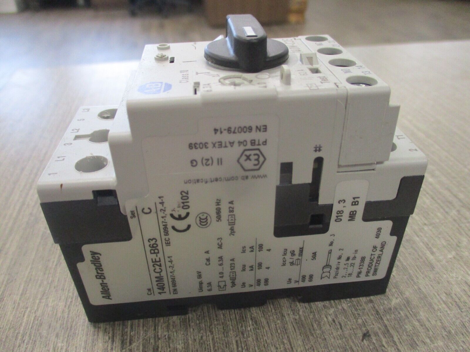 Allen-Bradley Manual Motor Protector 140M-C2E-B63 Ser. C Trip: 4.0-6.3A