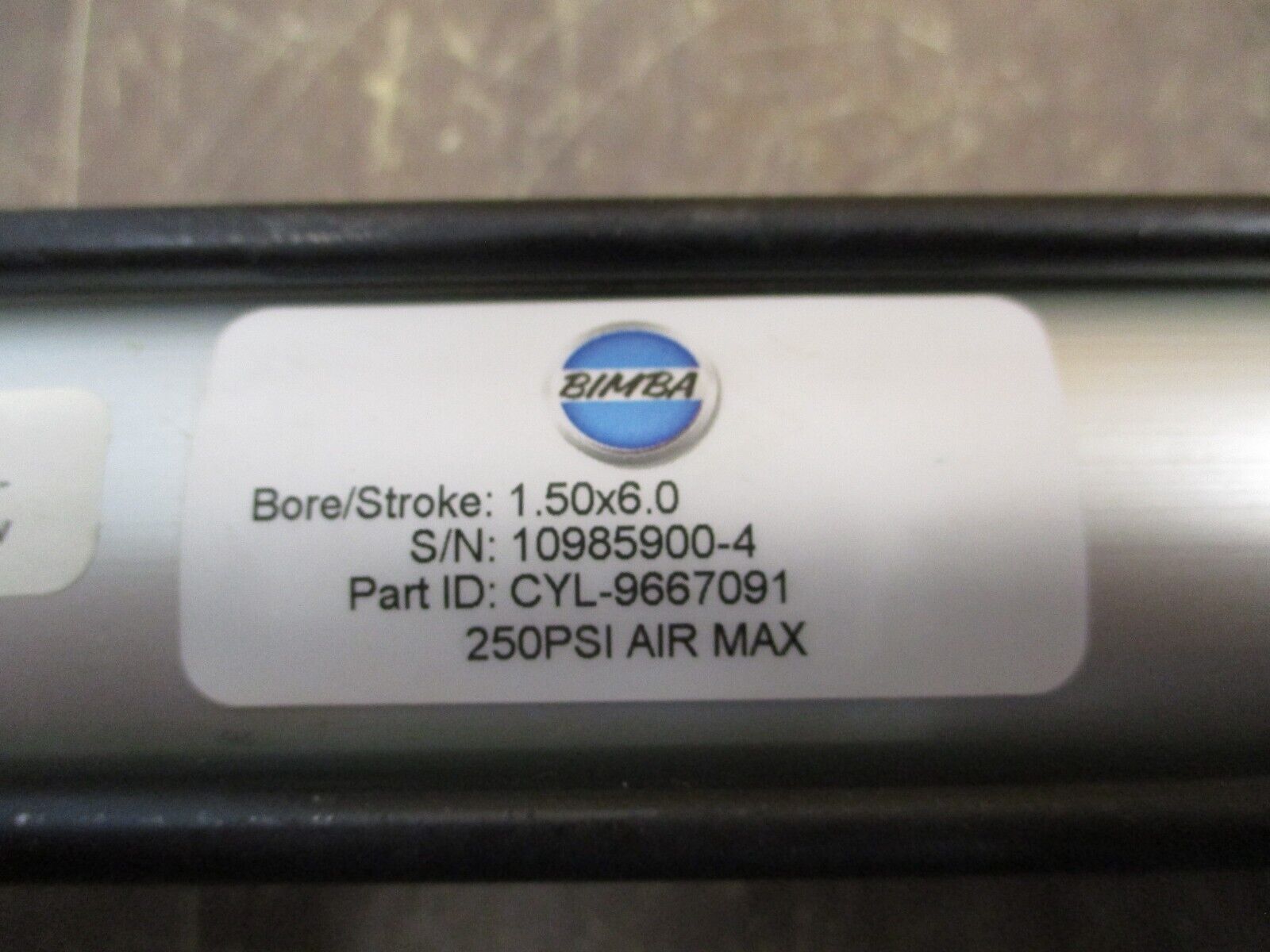 Bimba Pneumatic Air Cylinder CYL-9667091 Bore/Stroke: 1.5 x 6.0 *No Box*
