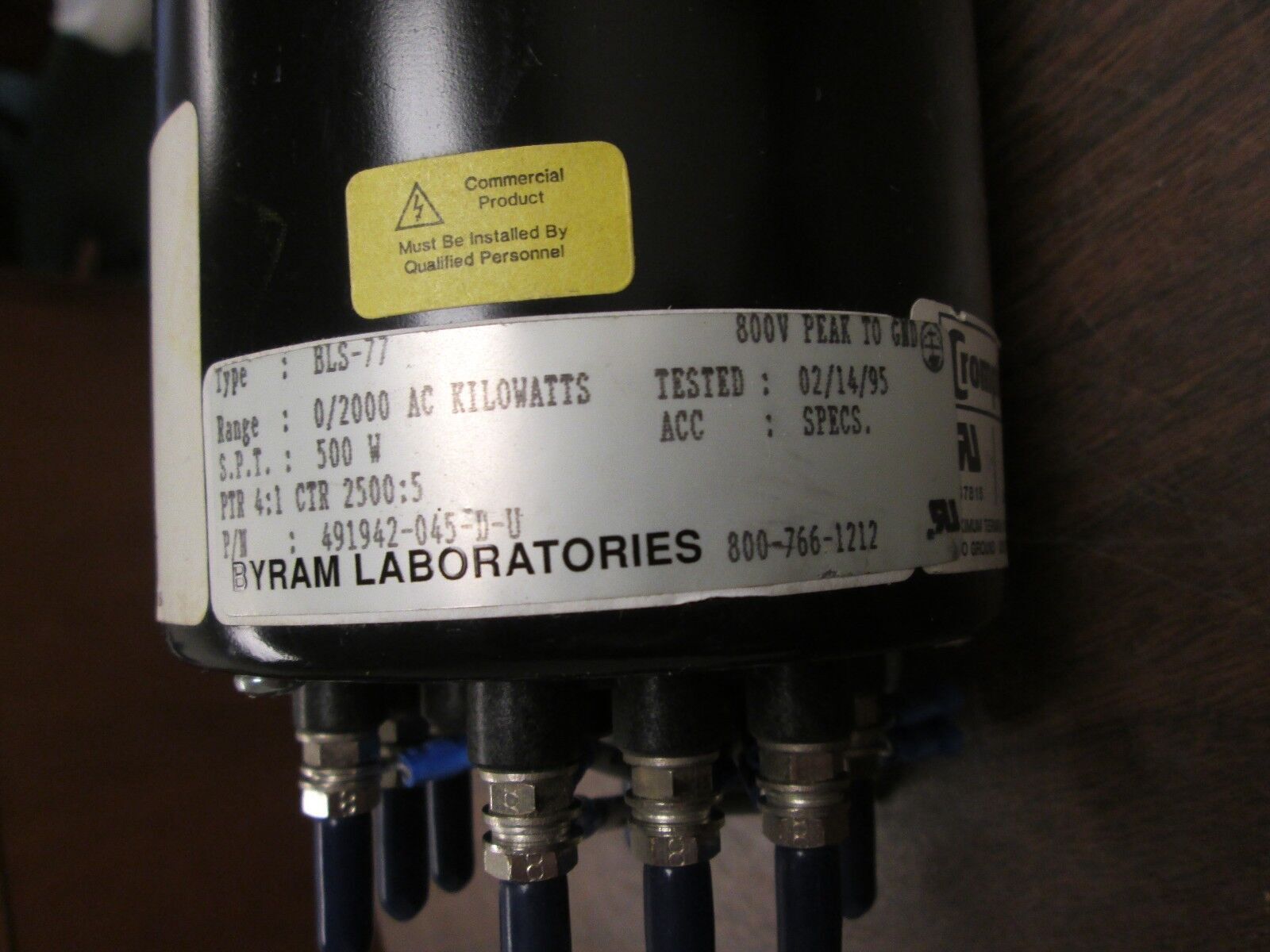 ASCO Kilowatt Meter BLS-77 Range: 0-2000KW Used