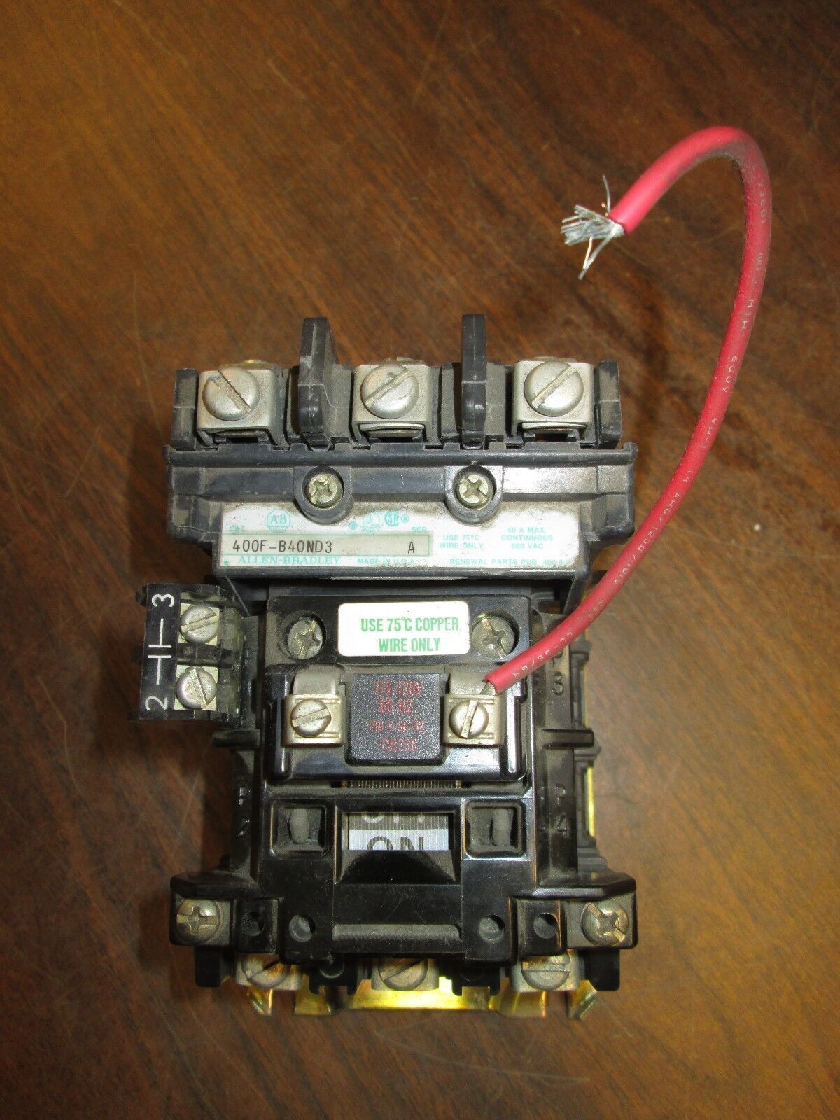 Allen-Bradley Contactor 400F-B40ND3 30HP 120V Coil 3P Used