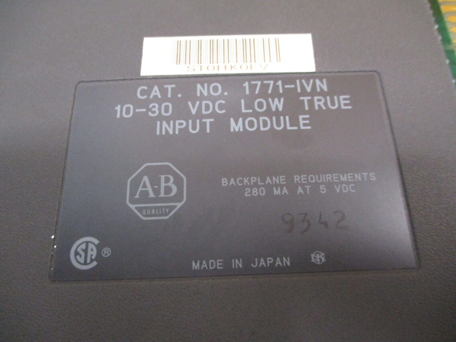 Allen-Bradley Low True Input Module 1771-IVN 10-30VDC Used