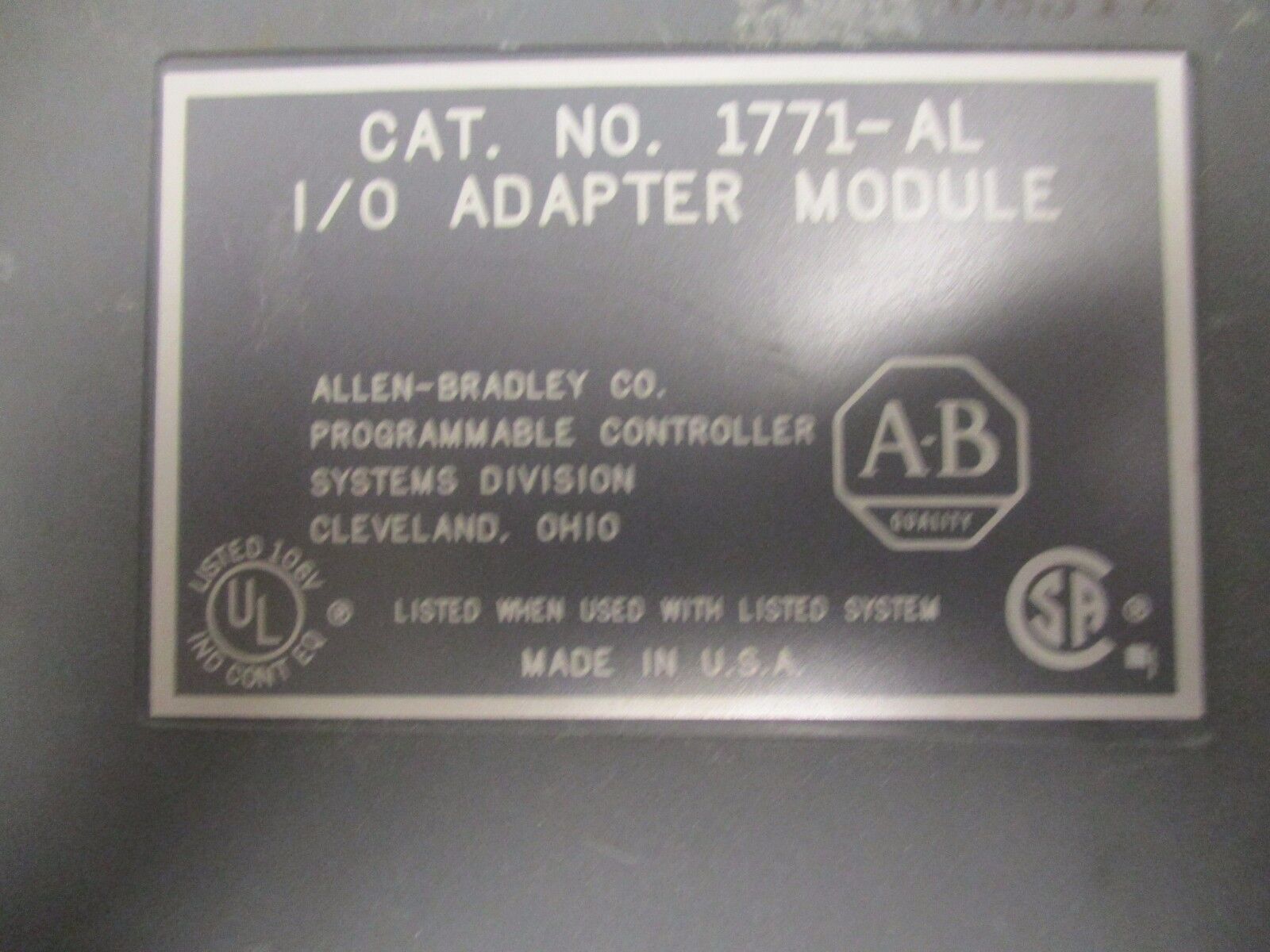 Allen-Bradley I/O Adapter Module 1771-AL Used
