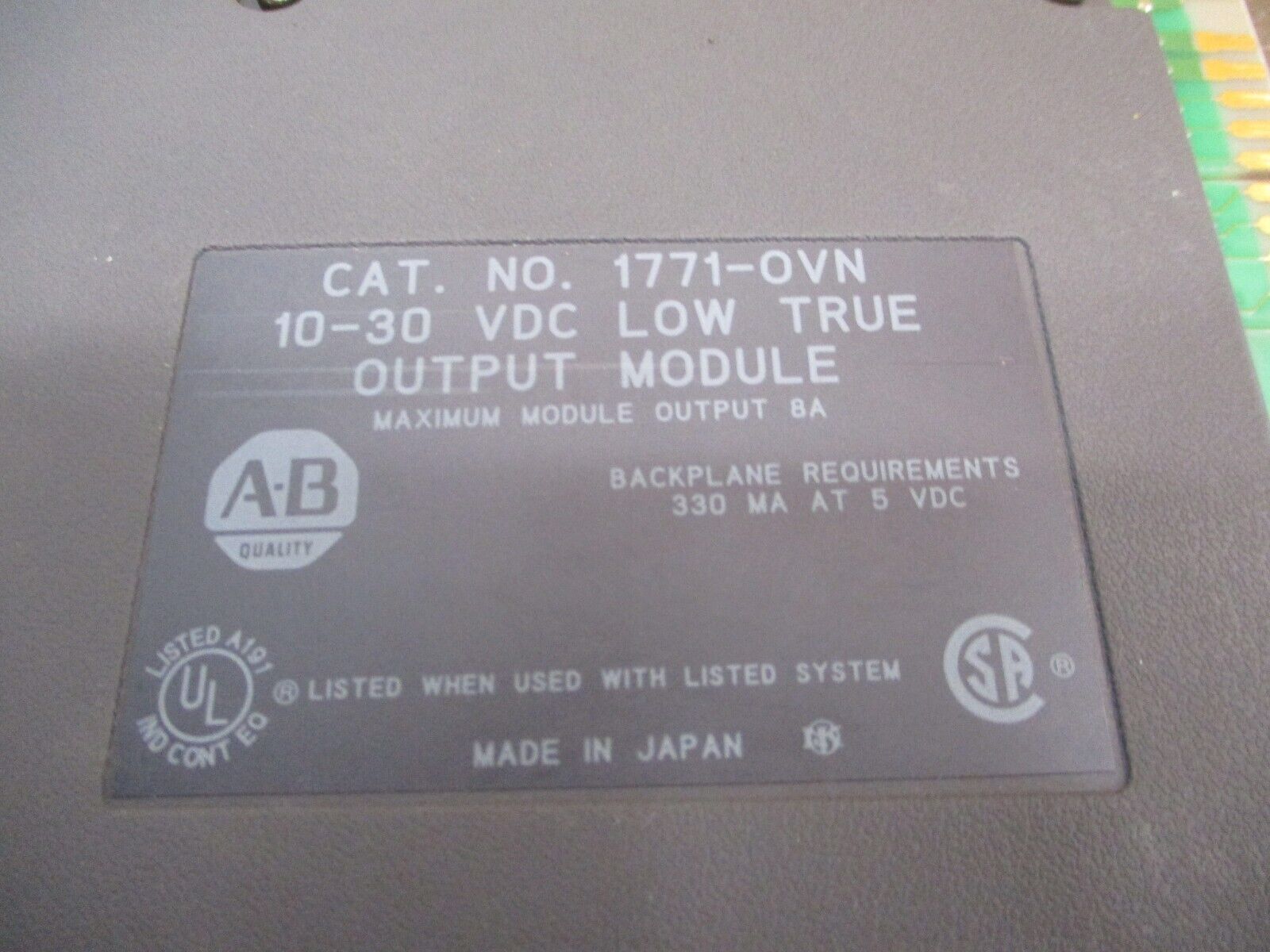 Allen-Bradley Low True Output Module 1771-OVN 10-30VDC *No Terminal Cover* Used