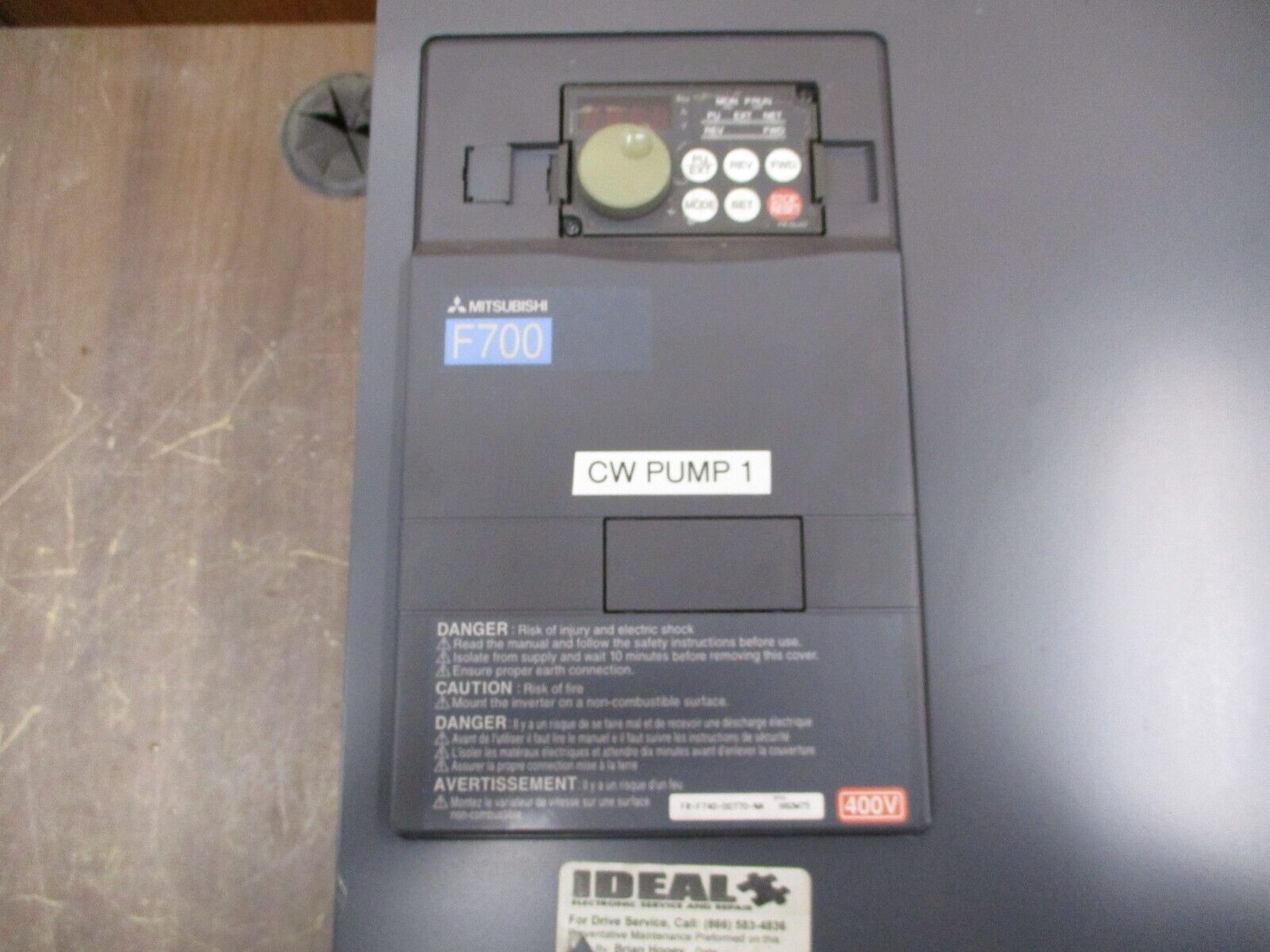Mitsubishi F700 AC Drive FR-F740-00770-NA 50HP 3Ph w/ Keypad Used