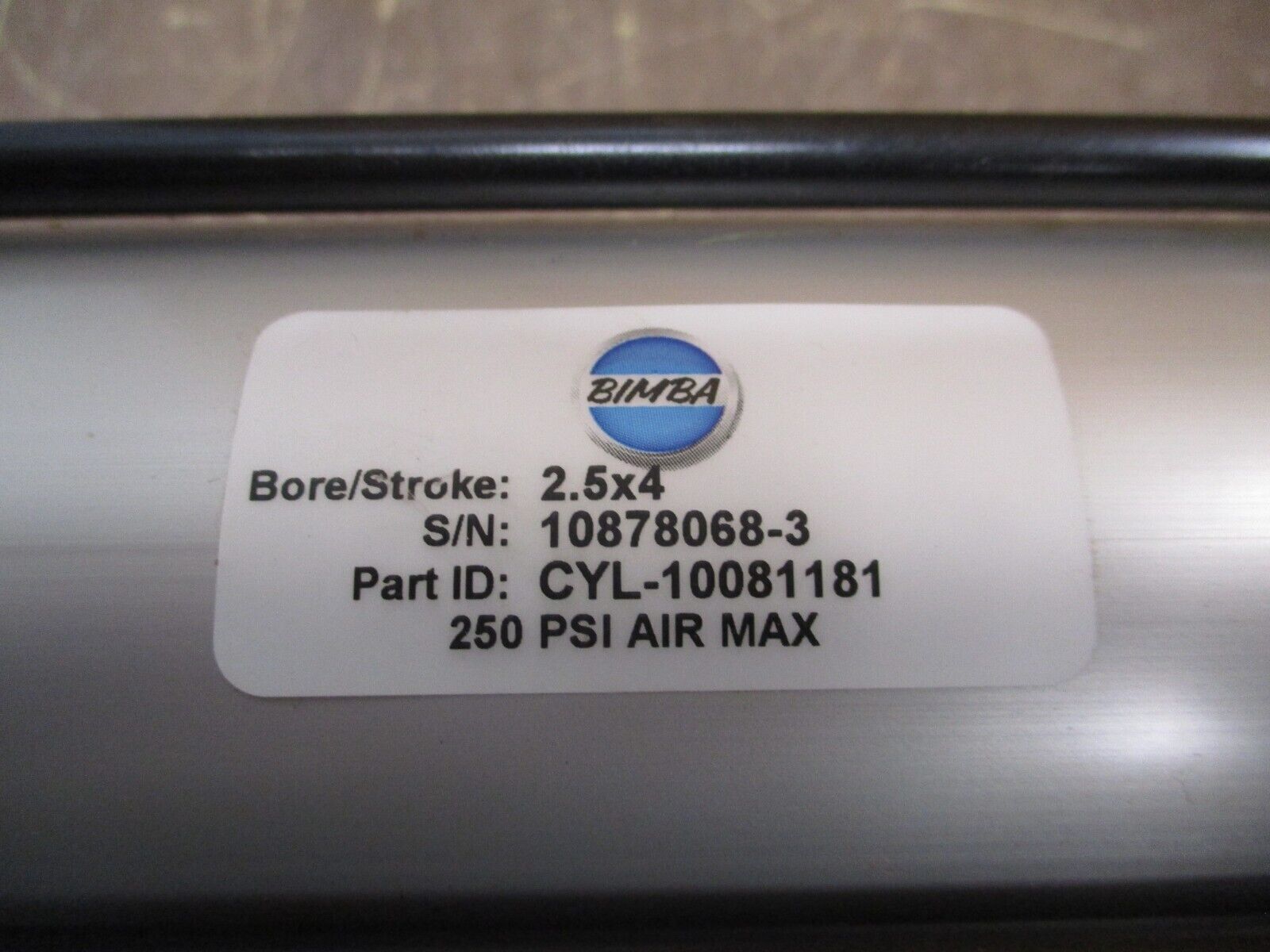 Bimba Pneumatic Air Cylinder CYL-10081181 250PSI Bore/Stroke: 2.5 x 4 *No Box*