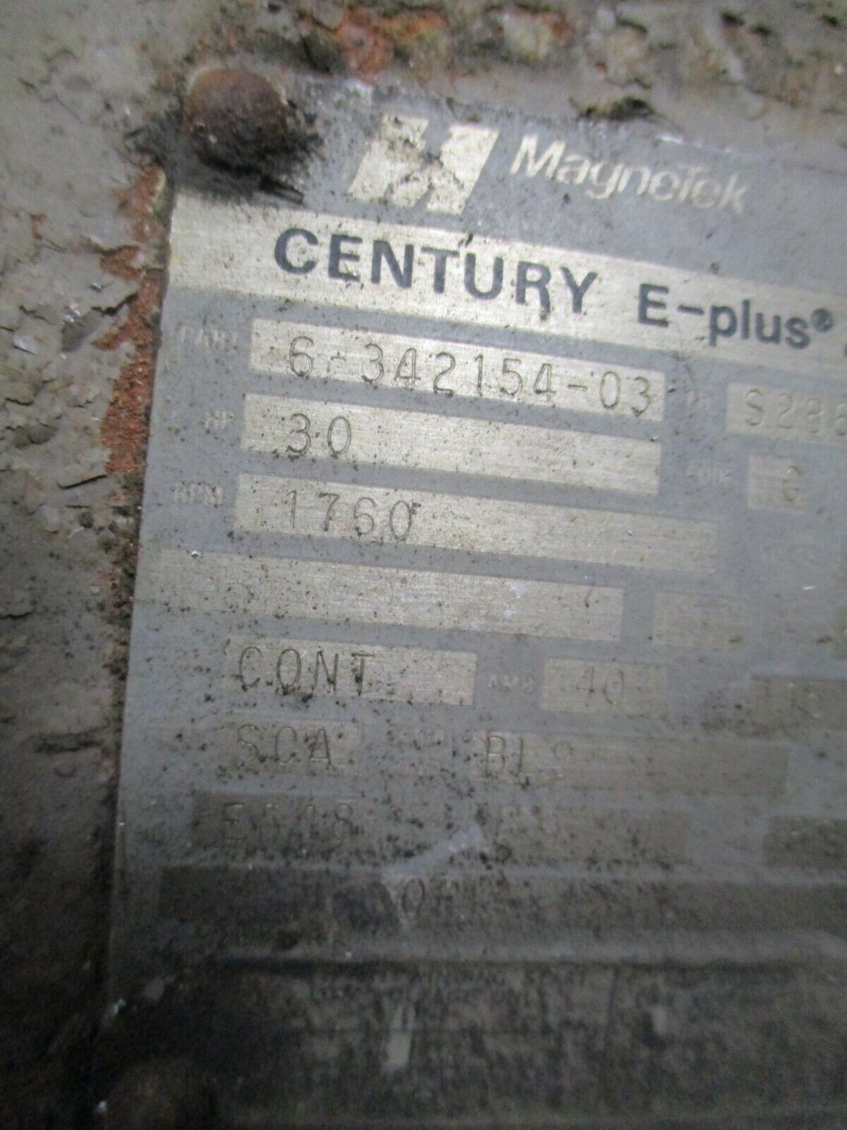 Magnetek Century E-Plus AC Motor 6-342154-03 30HP 1800RPM 230/460V 69/34.5A Used