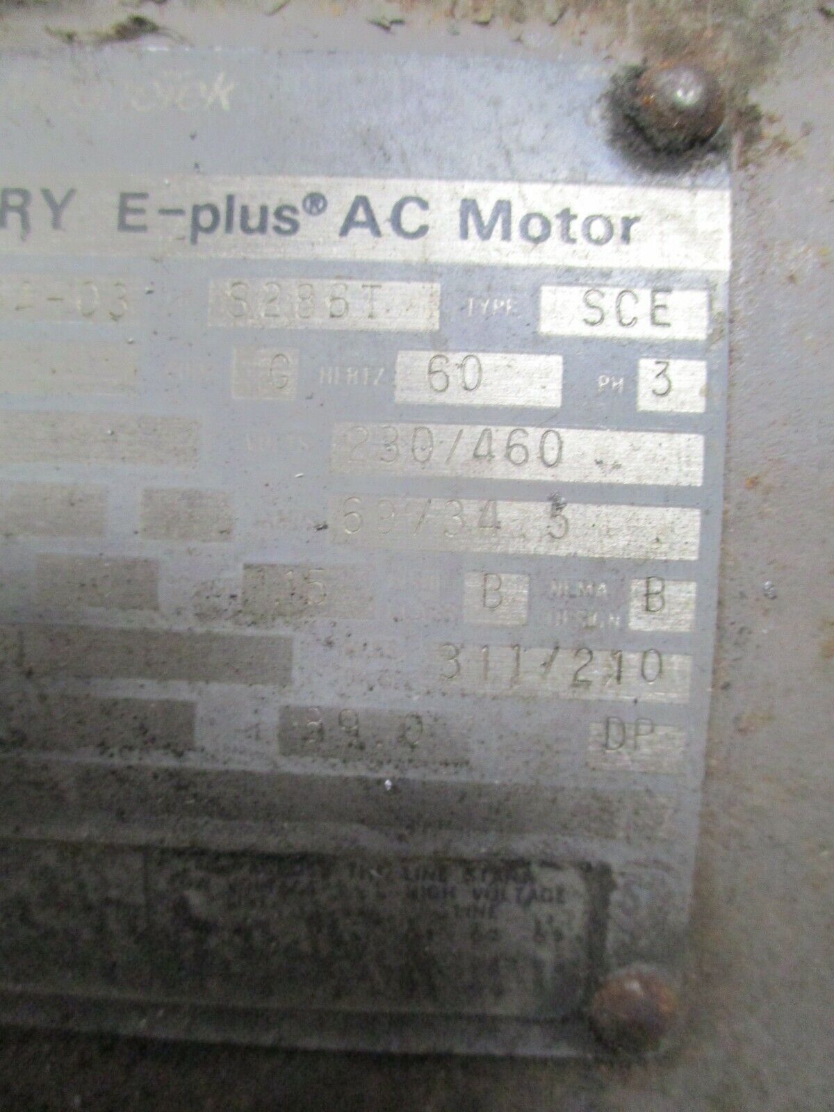 Magnetek Century E-Plus AC Motor 6-342154-03 30HP 1800RPM 230/460V 69/34.5A Used