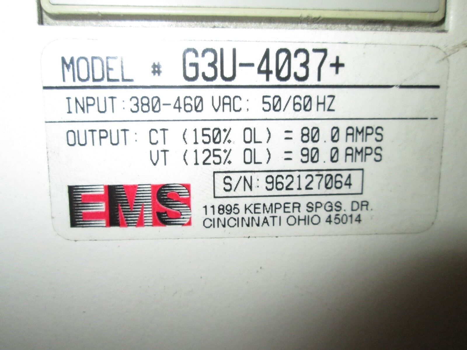 Magnum / Magnetek AC Drive CIMR-G3U4037 Used