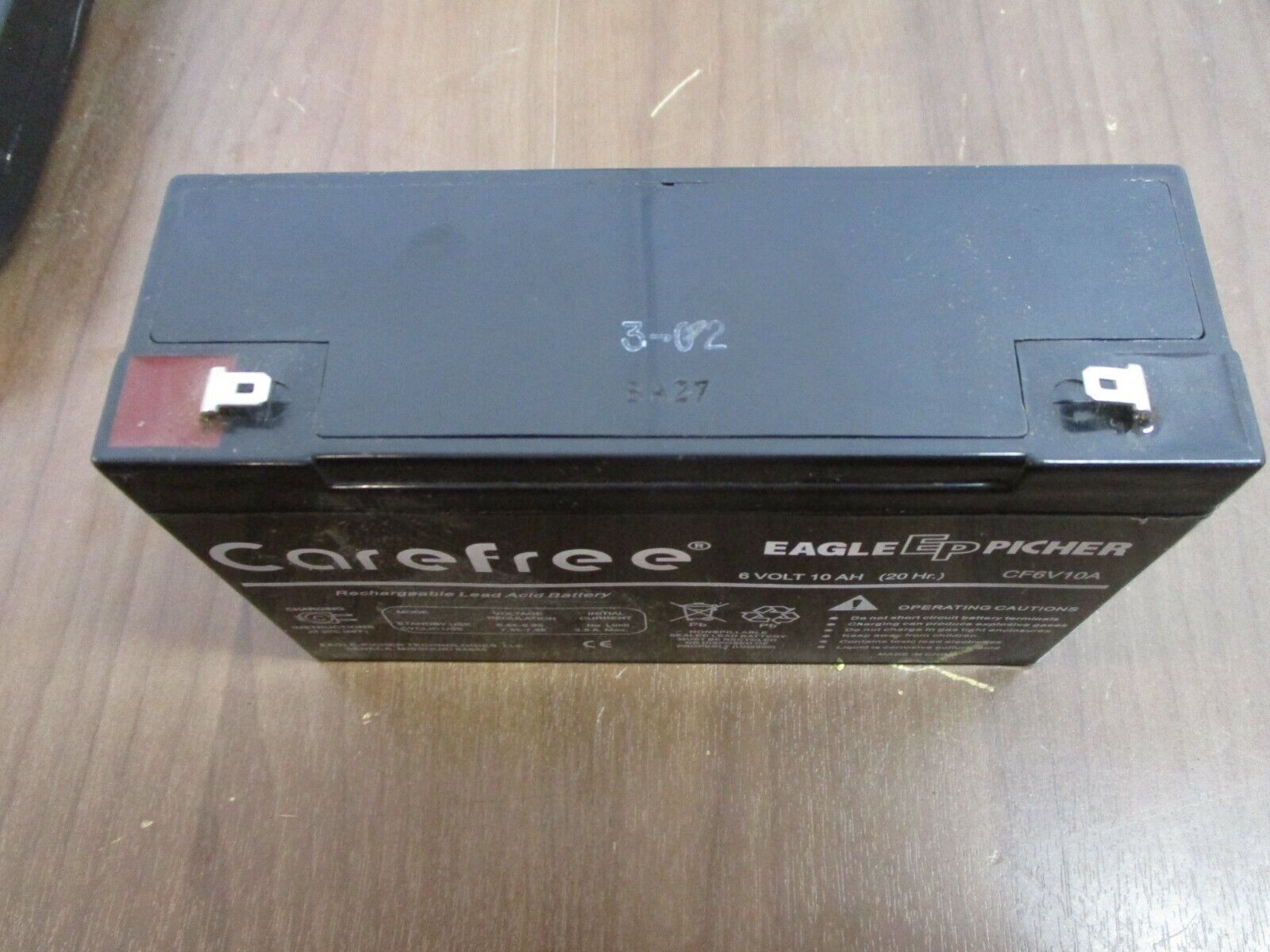 Eagle Picher Carefree Lead Acid Battery CF6V10A 6V 10AH *No Box* New Surplus