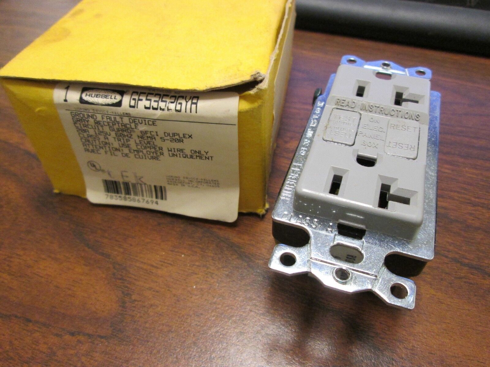 Hubbell GF5352GYA Ground Fault Device New in box
