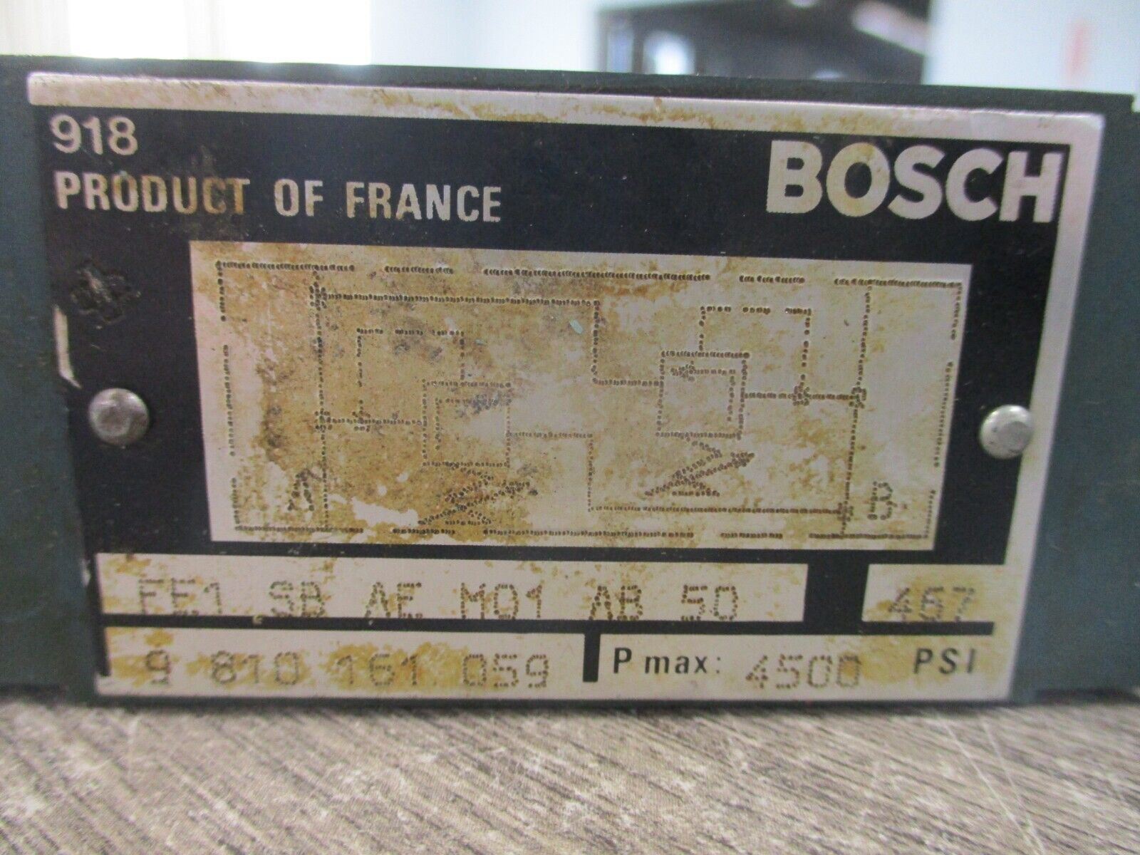 Bosch Hydraulic Valve FE1 SB AE M01 AB 50 4-500 PSI Used