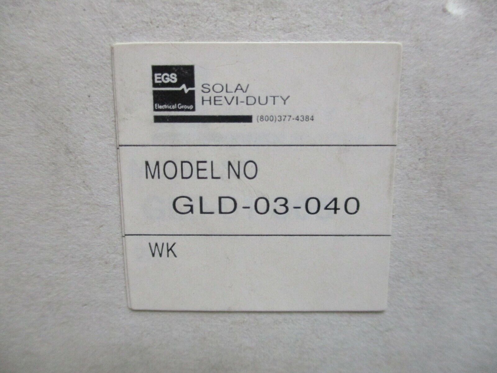 Sola/Hevi-Duty Power Supply GLD-03-040 40W New Surplus