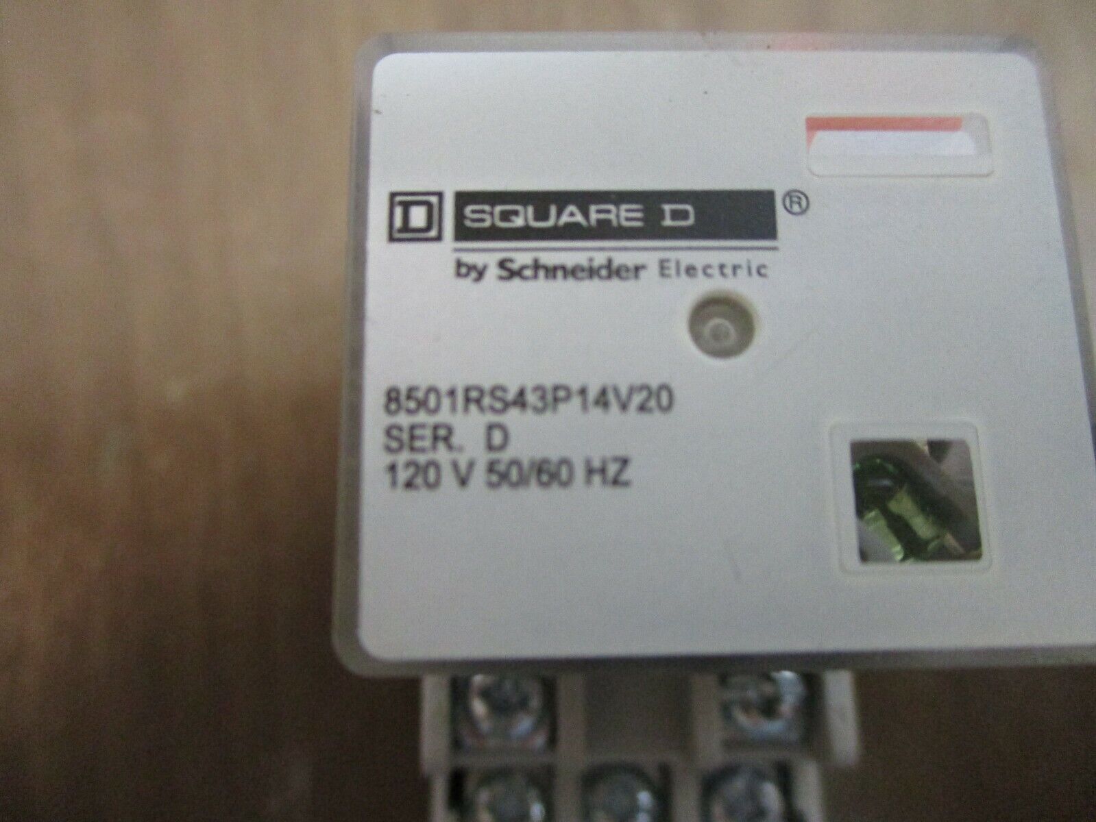 Square D Relay 8501RS43P14V20 Ser. D 120V 50/60Hz w/ Base Used