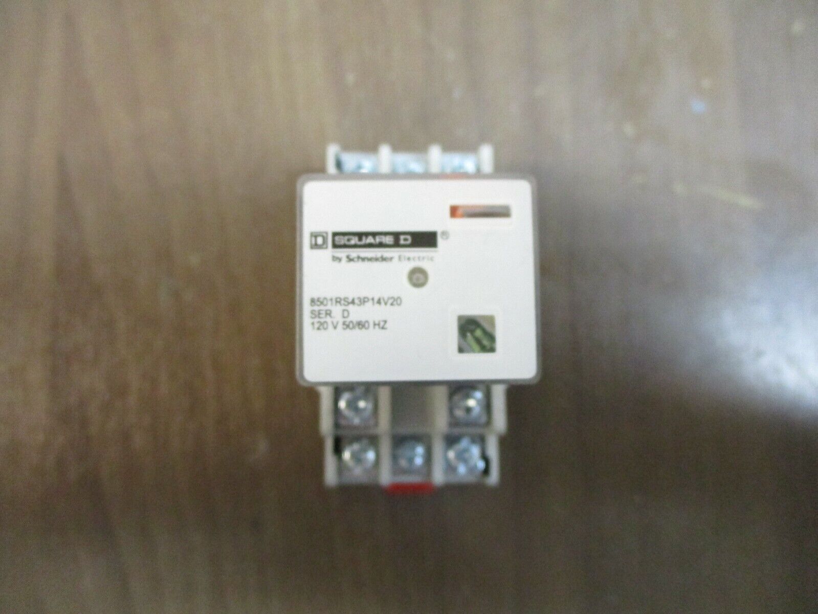 Square D Relay 8501RS43P14V20 Ser. D 120V 50/60Hz w/ Base Used