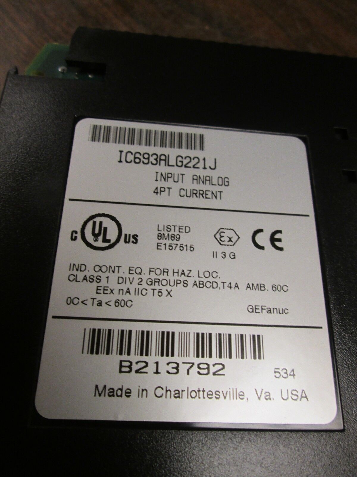 GE Fanuc Analog Input IC693ALG22IJ 4Pt Current Used - broken mounting point