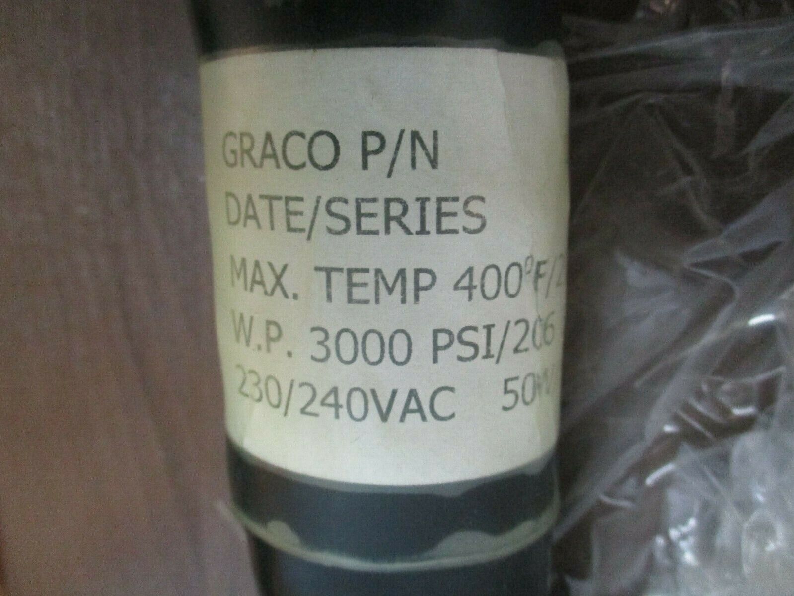 Graco Hot Melt Hose 115876 Length: 10Ft 3000 PSI Max 400° F Max 230/240VAC