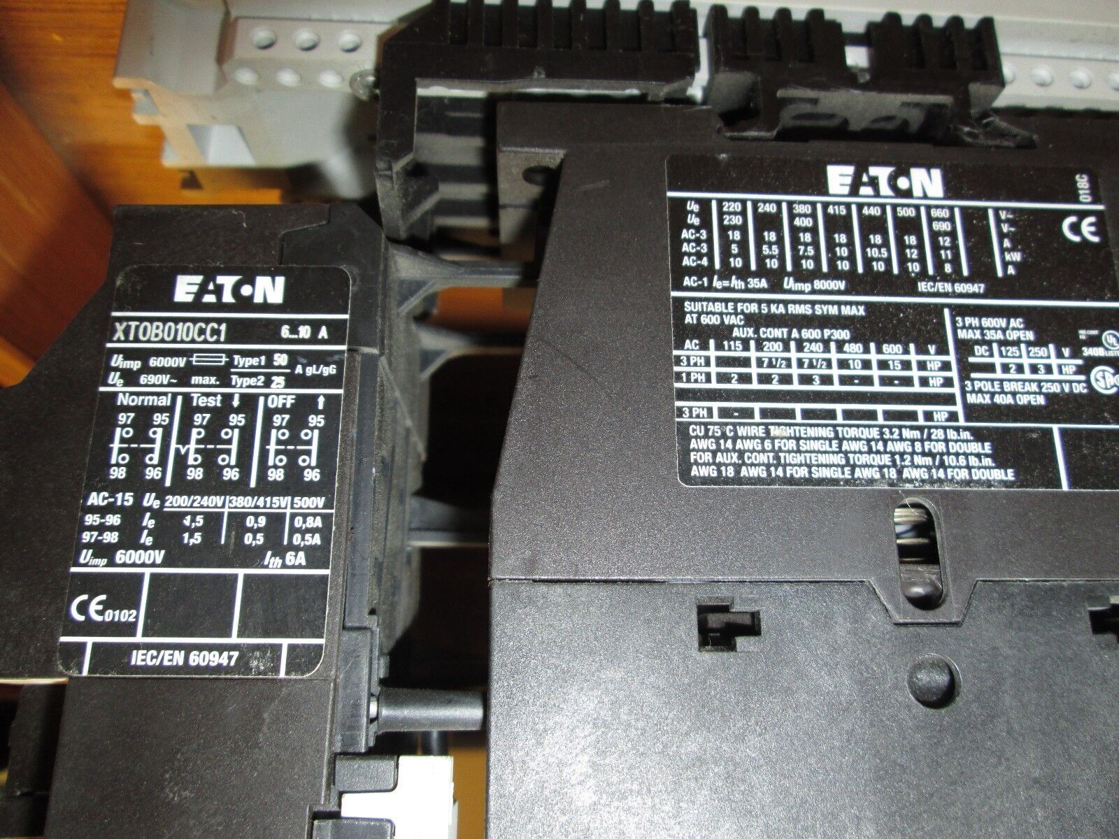 Eaton Starter w/ Manual Switch XTCE018C10 XTPR010BC1 XT0B010CC1 6.3-10A 120V