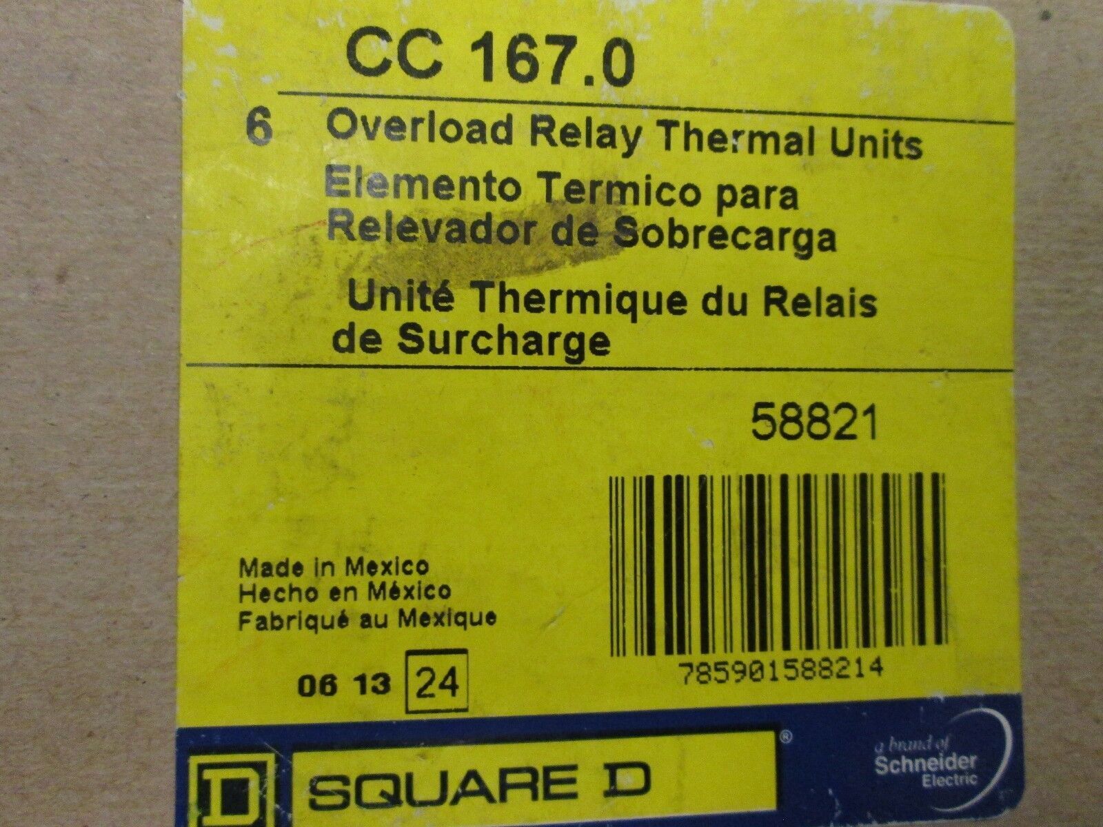 Square D Overload Thermal Relay / Heater CC 167.0 *Box of 6* New Surplus