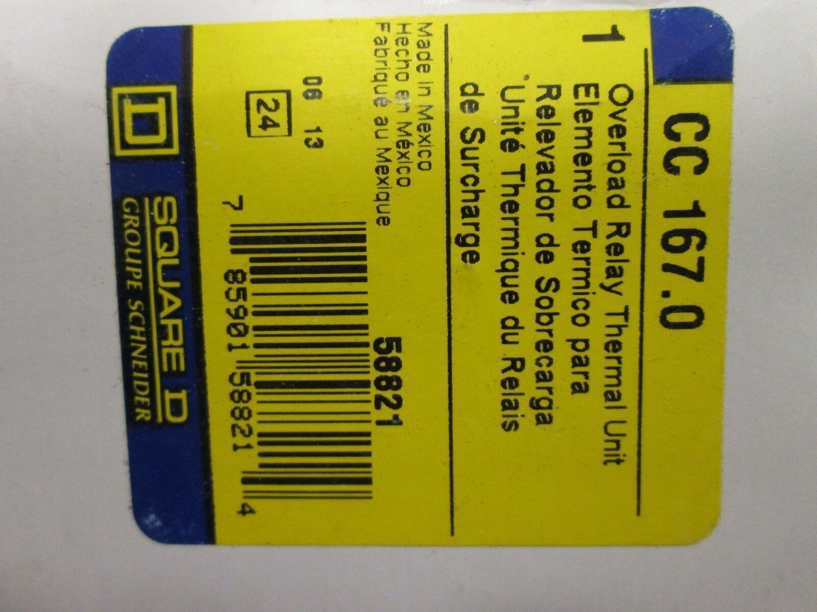 Square D Overload Thermal Relay / Heater CC 167.0 *Box of 6* New Surplus