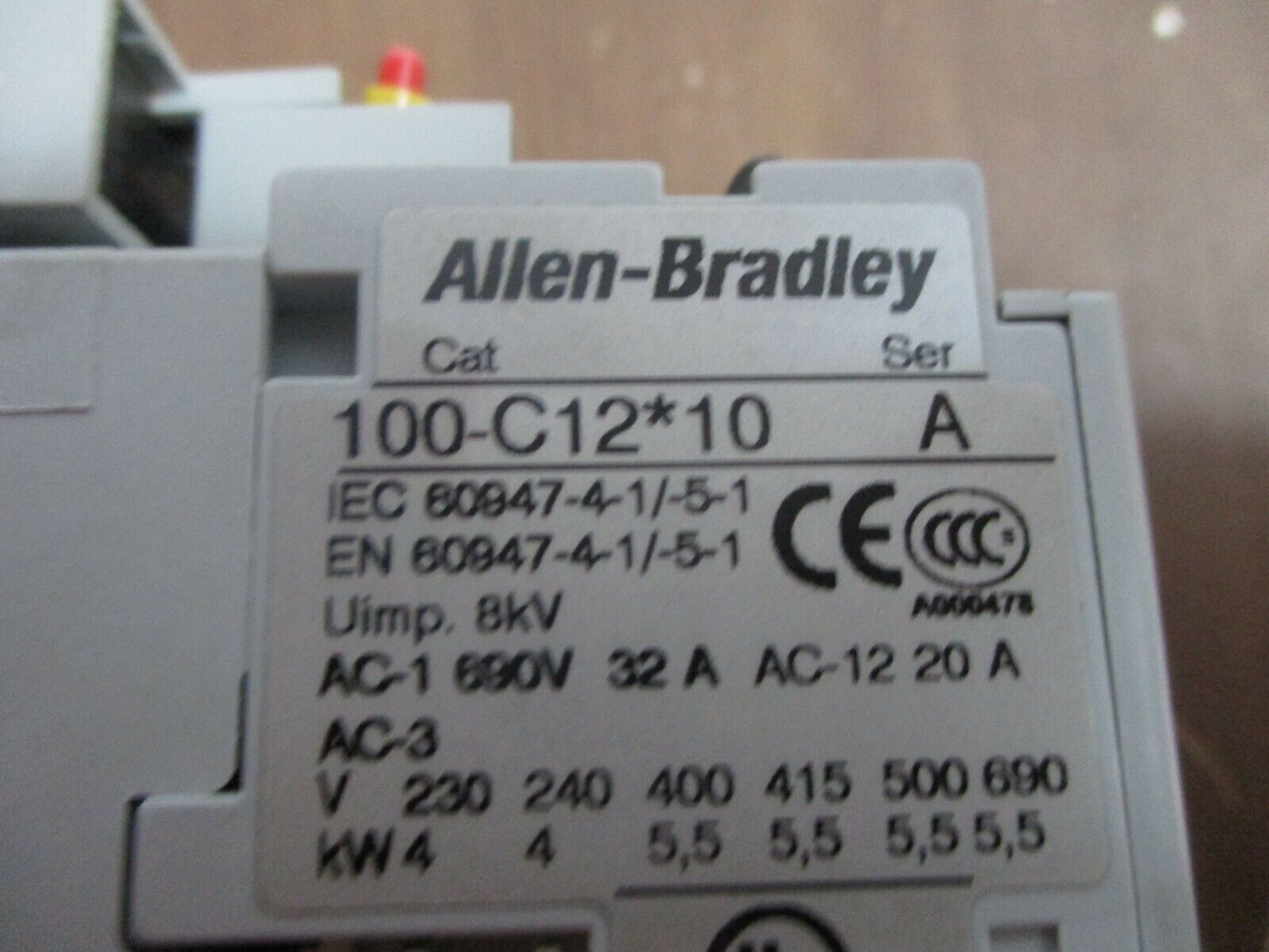 Allen-Bradley Contactor 100-C12*10 24V Coil 25A 600V w/ Surge Suppressor Used