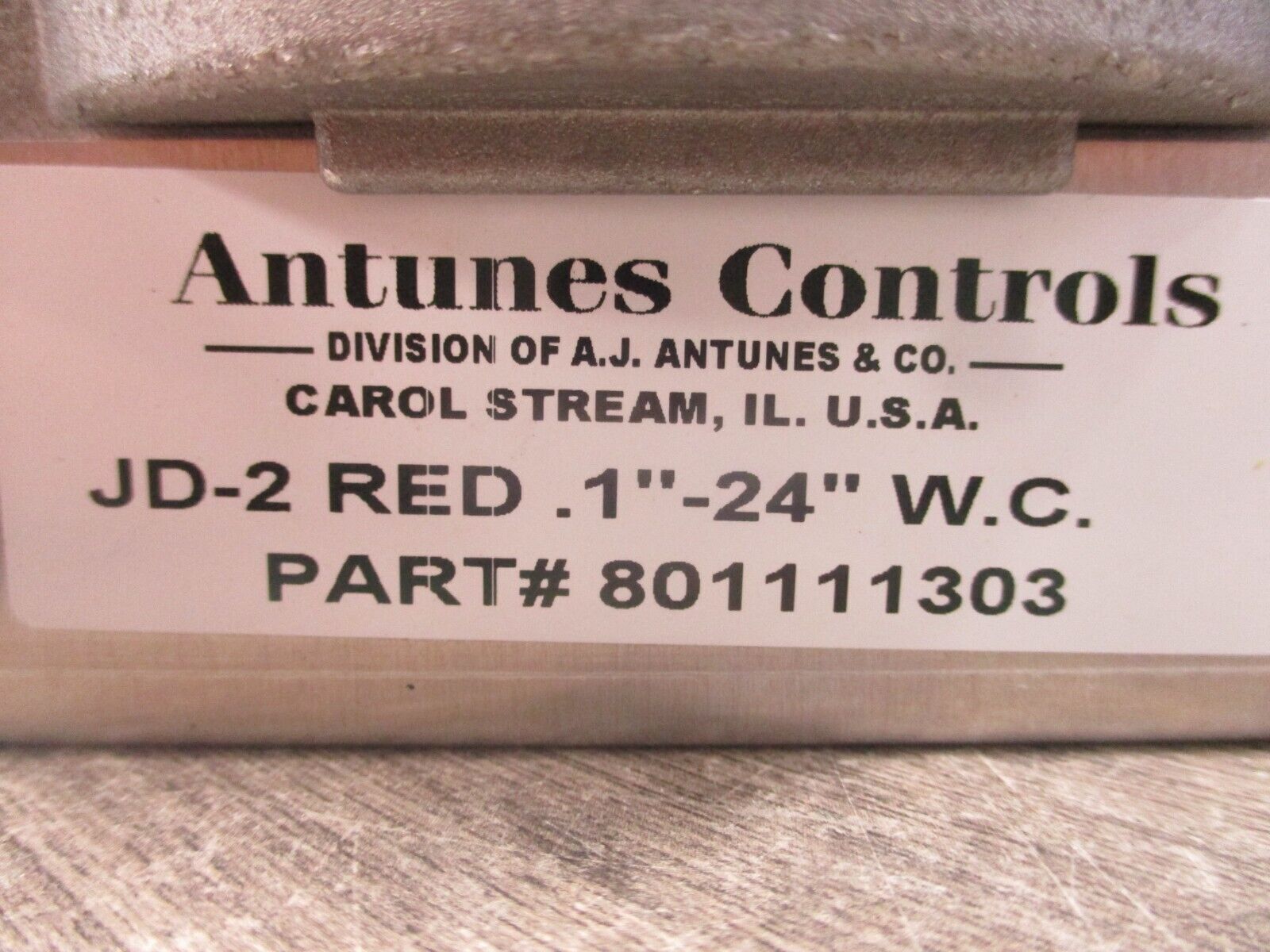 Antunes Controls JD-2 Red Pressure Switch 801111303 *No Box* New Surplus