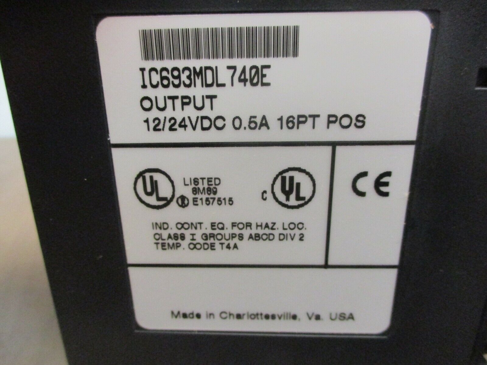 GE Fanuc Output Module IC693MDL740E 12/24VDC 0.5A 16PT Used