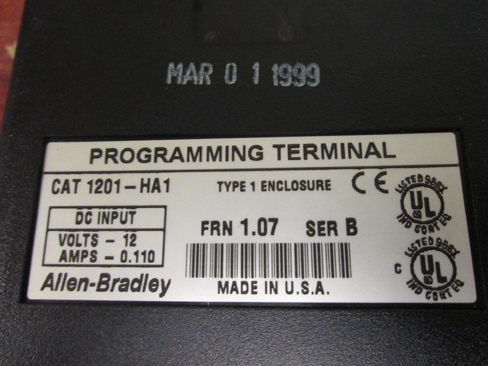 Allen-Bradley Keypad 1201-HA1 FRN 1.07 Series B Used