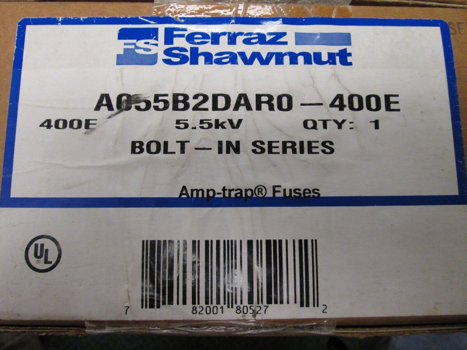 Ferraz Shawmut Amp-Trap Fuse A055B2DAR0-400E 5.5KV 400E