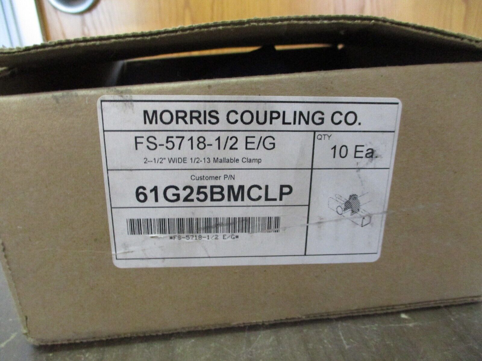 Morris Coupling Co. Mallable Clamp FS-5718-1/2 E/G 2 1/2" Wide 1/2" Hole