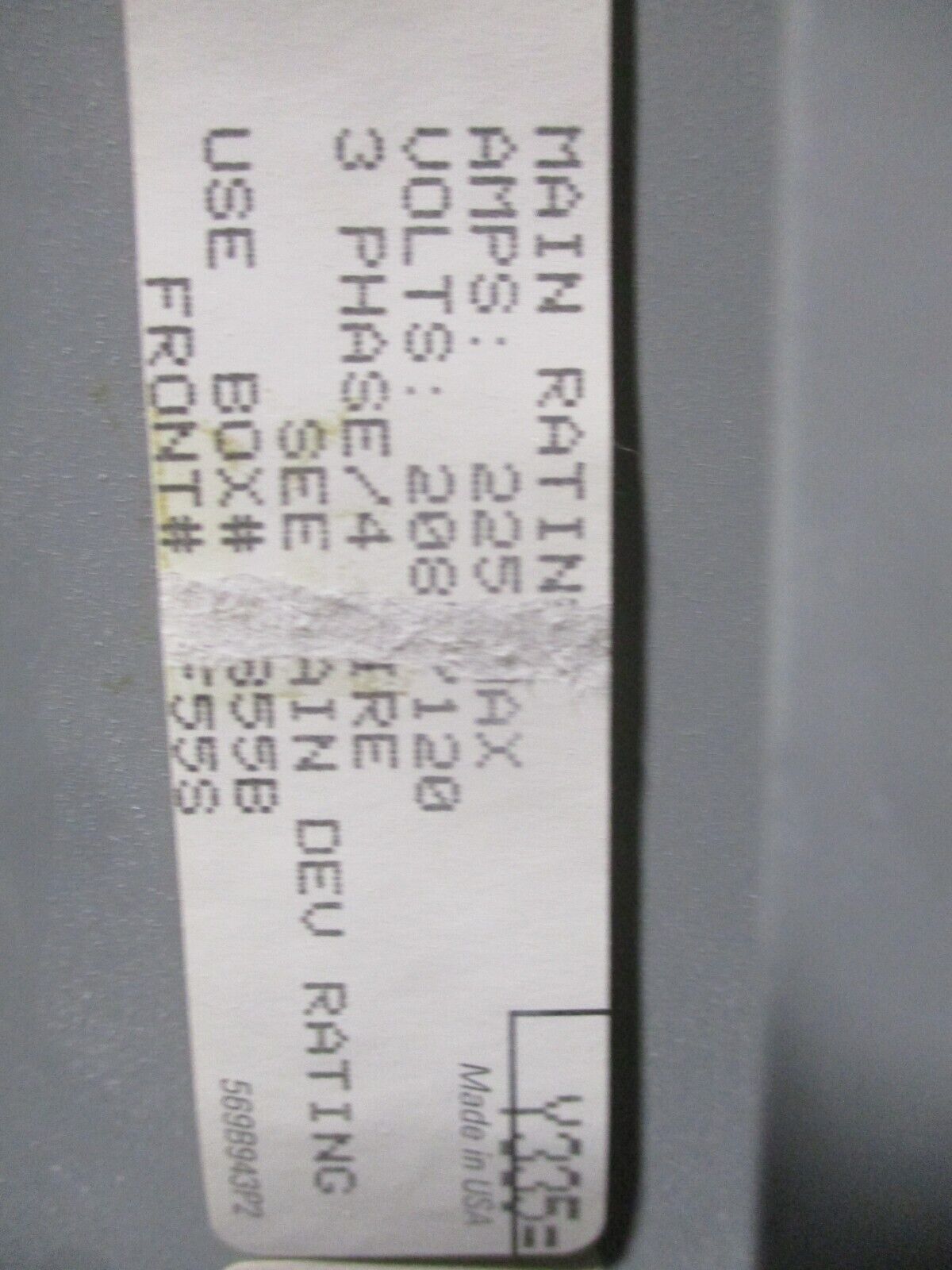 GE Panelboard AQF3422ABX 225 Amp Main Breaker 208/108 V 3 Phase 1 20AMP Used