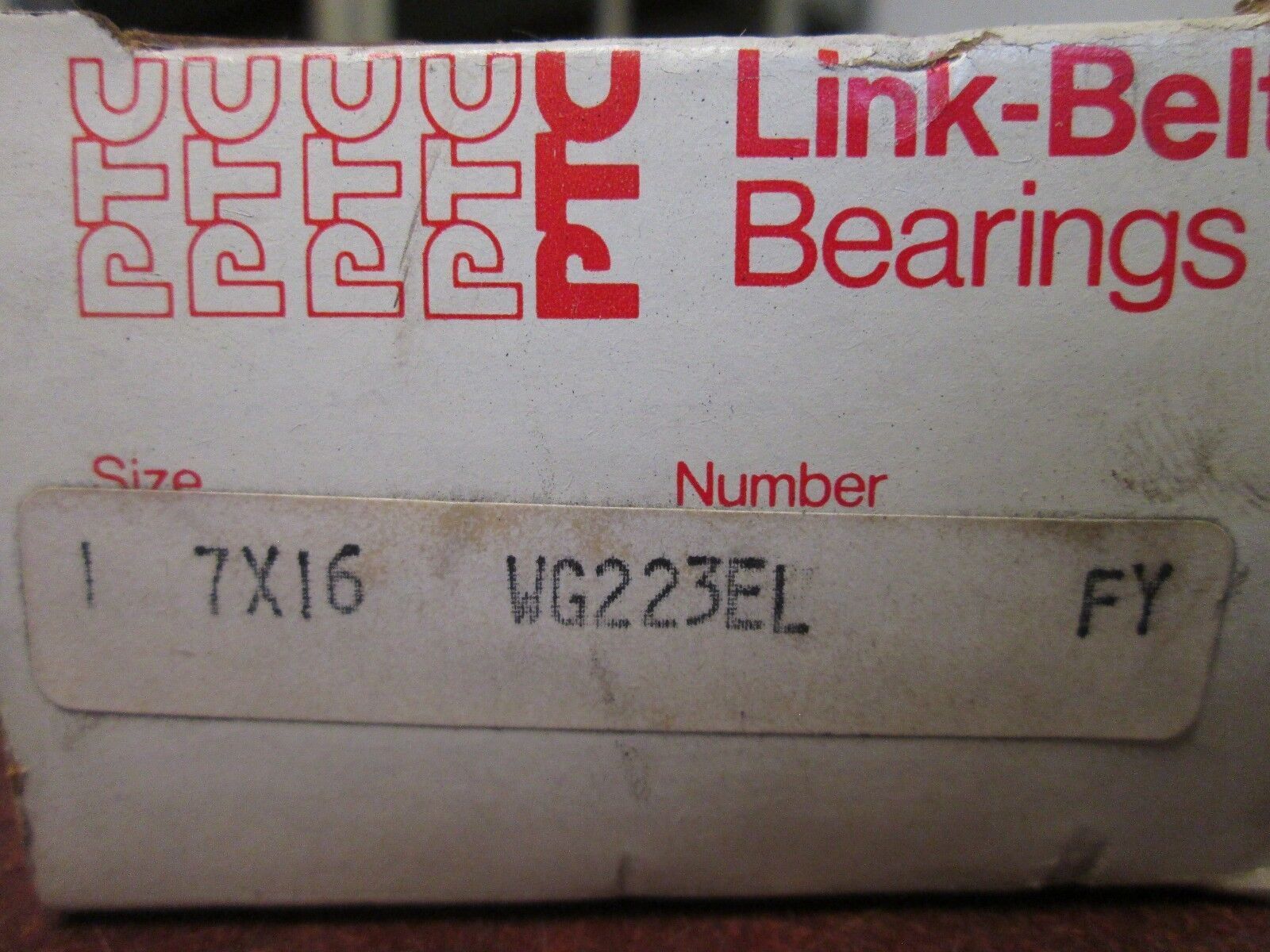 PTC Link-Belt Bearings WG223EL Size: 1-7/16" New Surplus