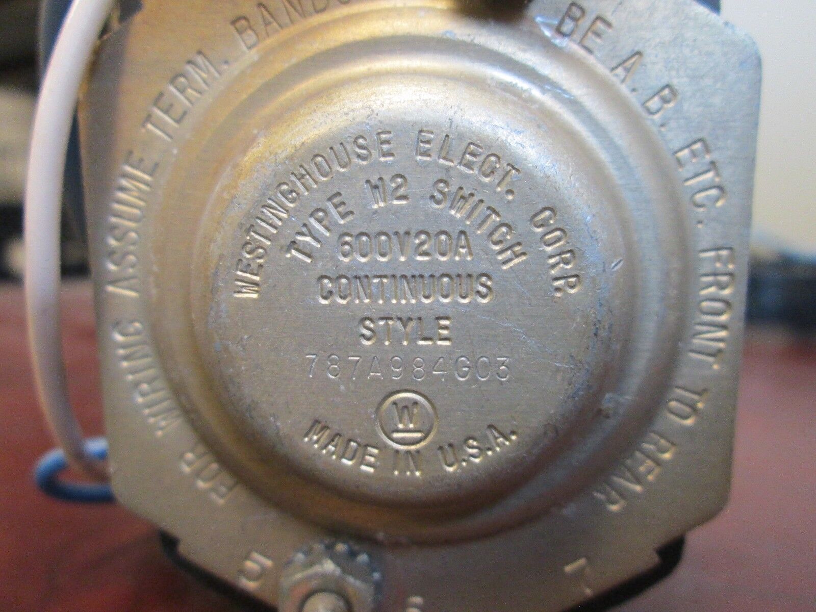 Westinghouse Rotary Switch 787A984G03 W2 Switch 20A 600V Used