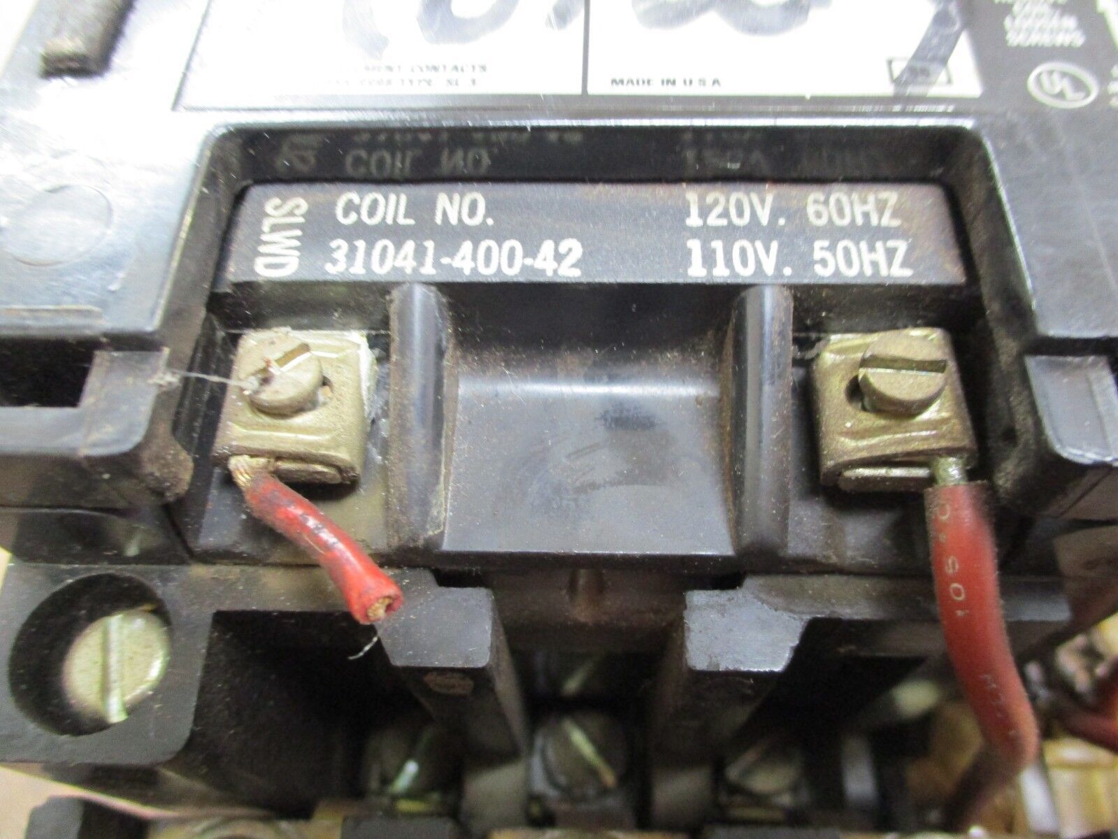 Square D Size 1 Starter 8536 SC0 3 120V Coil 10HP 600V w/ Aux Contact Used