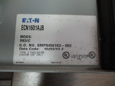 Eaton Size 0 Fusible Combination ECN1601AJB 120V Coil Trip: 4-20A Used