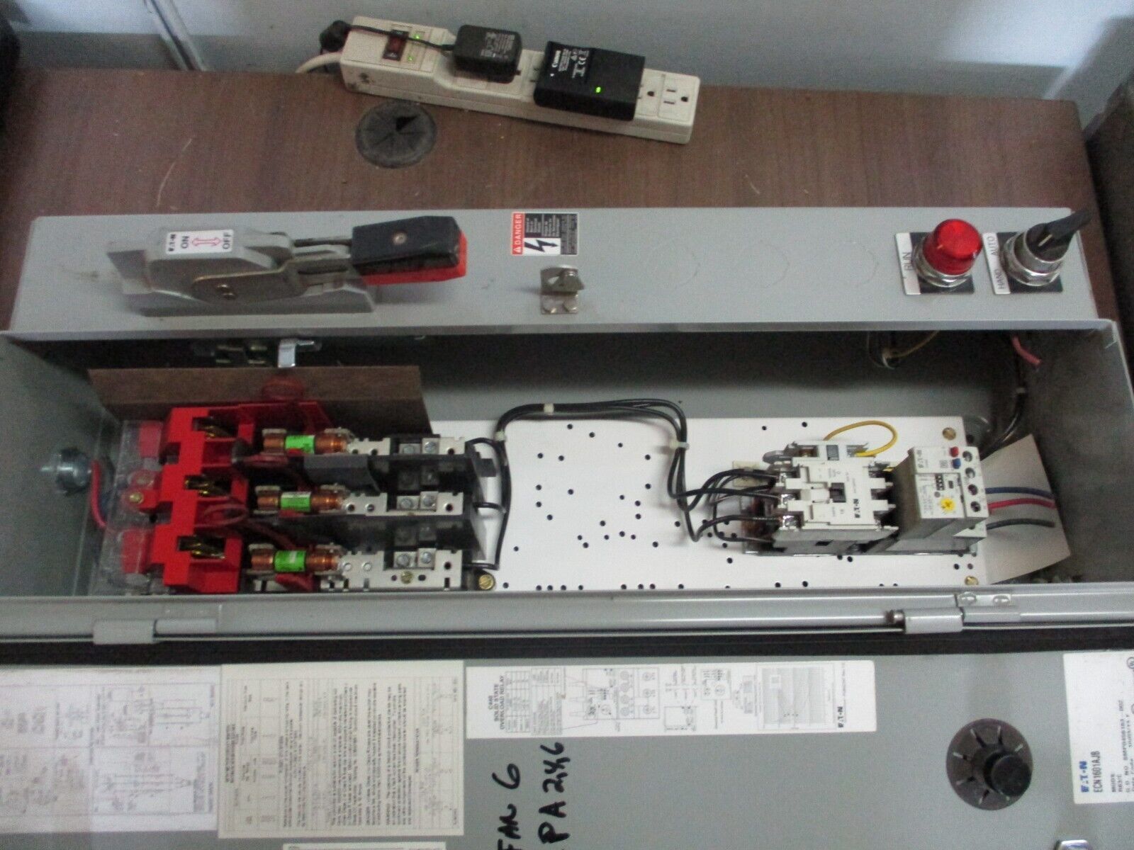 Eaton Size 0 Fusible Combination ECN1601AJB 120V Coil Trip: 4-20A Used