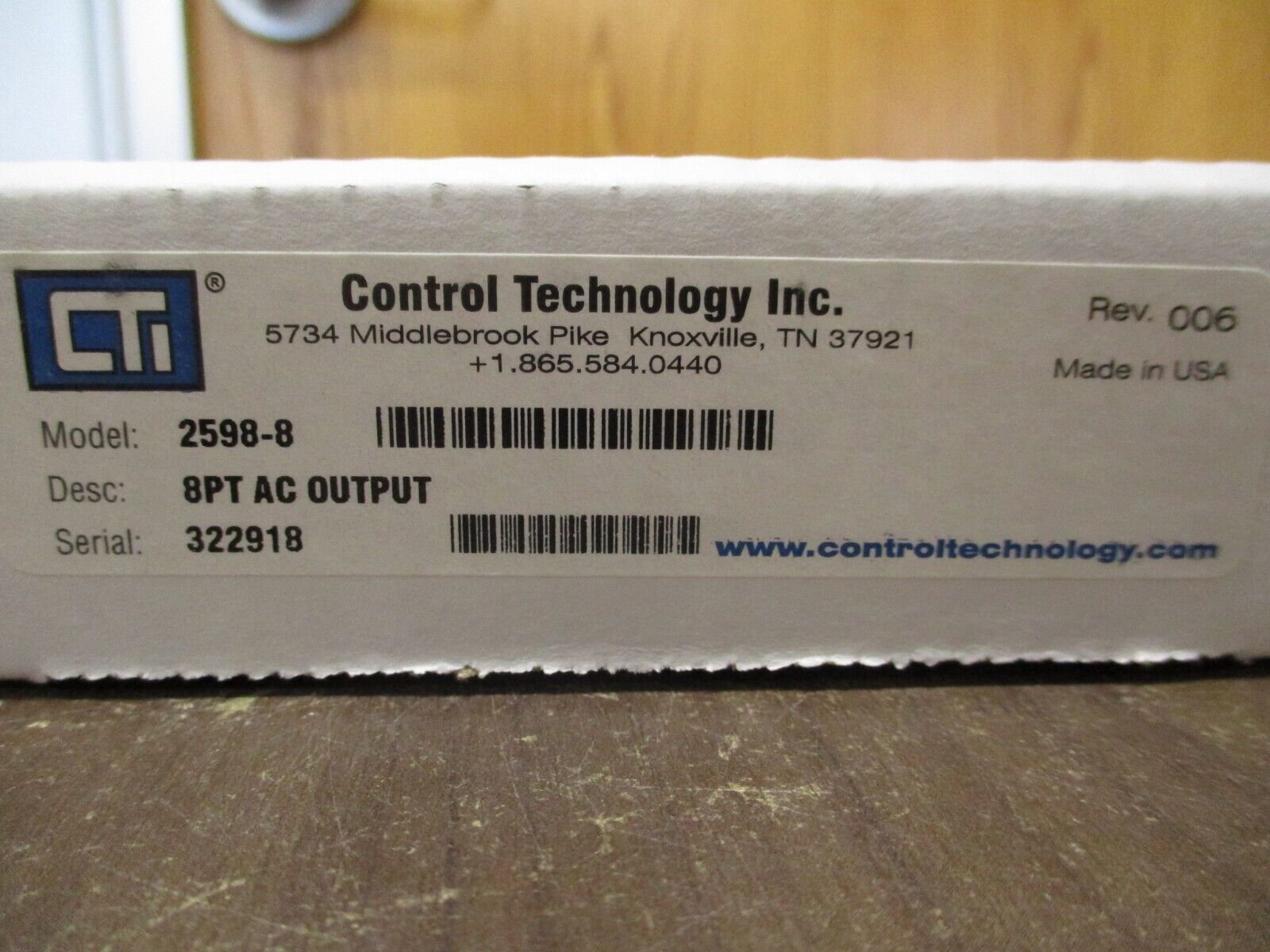 Control Technology Output Module 2598-8 Rev. 006 8PT New Surplus