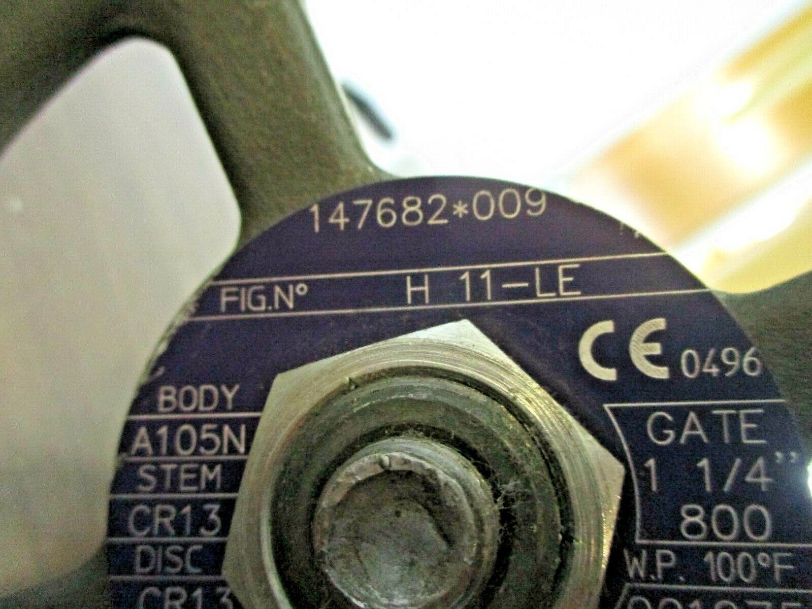 Bonney Forge Ball Valve H 11-LE 1 1/4" Body: A105N Stem: CR13 Disc: CR13 Used